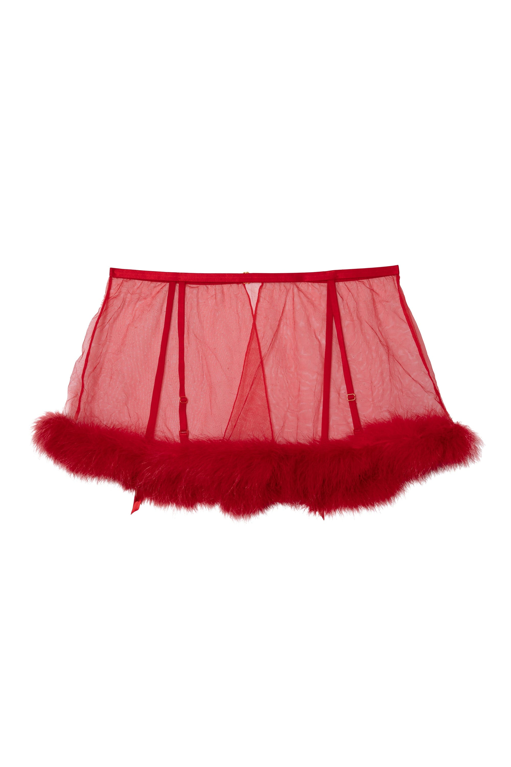 Elizabeth Red Feather Suspender Belt - Image 5