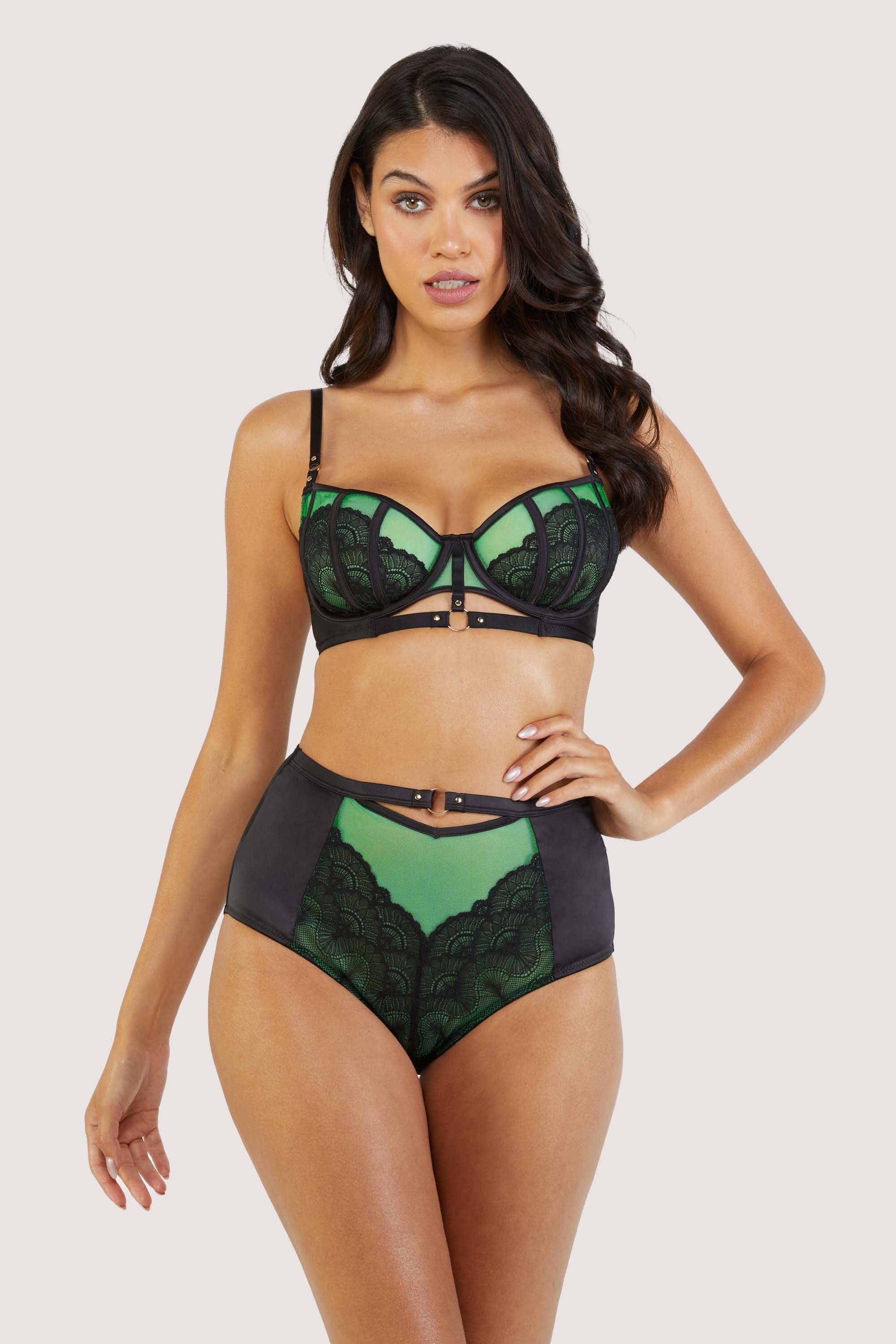 Emelda Lace & Gold Ring Balcony Bra - Image 5