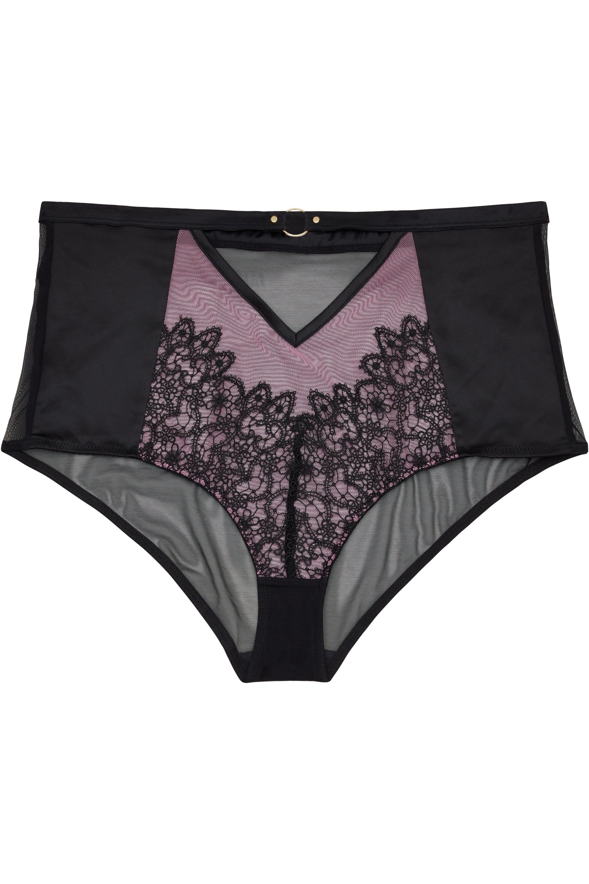 Emelda Lilac Satin and lace ring detail HW Curve pant - Image 3