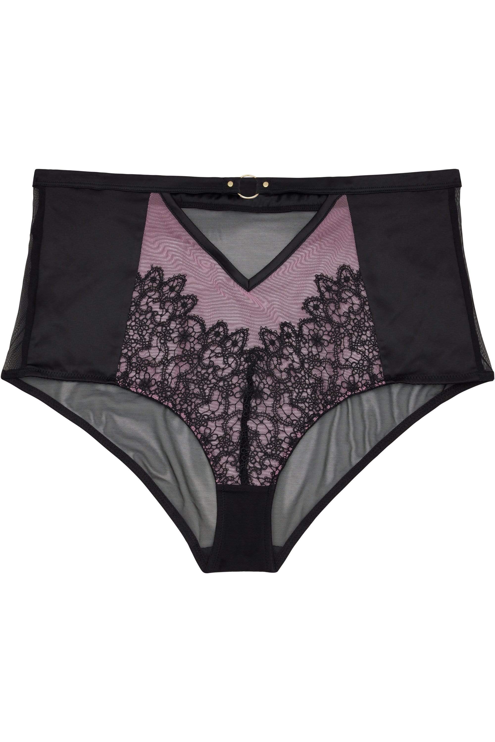 Emelda Lilac Satin and lace ring detail HW pant - Image 2