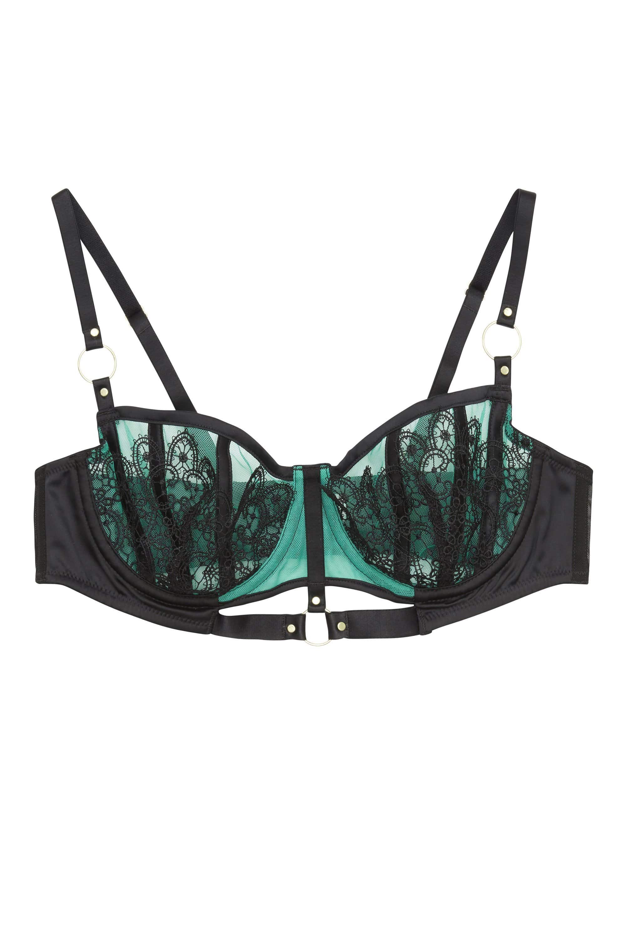 Emelda Ring Detail Satin & Lace Bra A - D Cups - Image 5