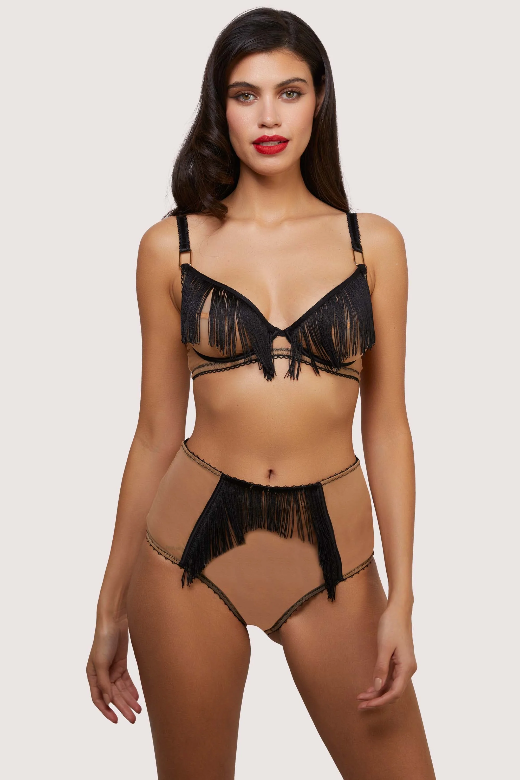Esme Illusion Net and Fringe Push Up Plunge Set - Image 8