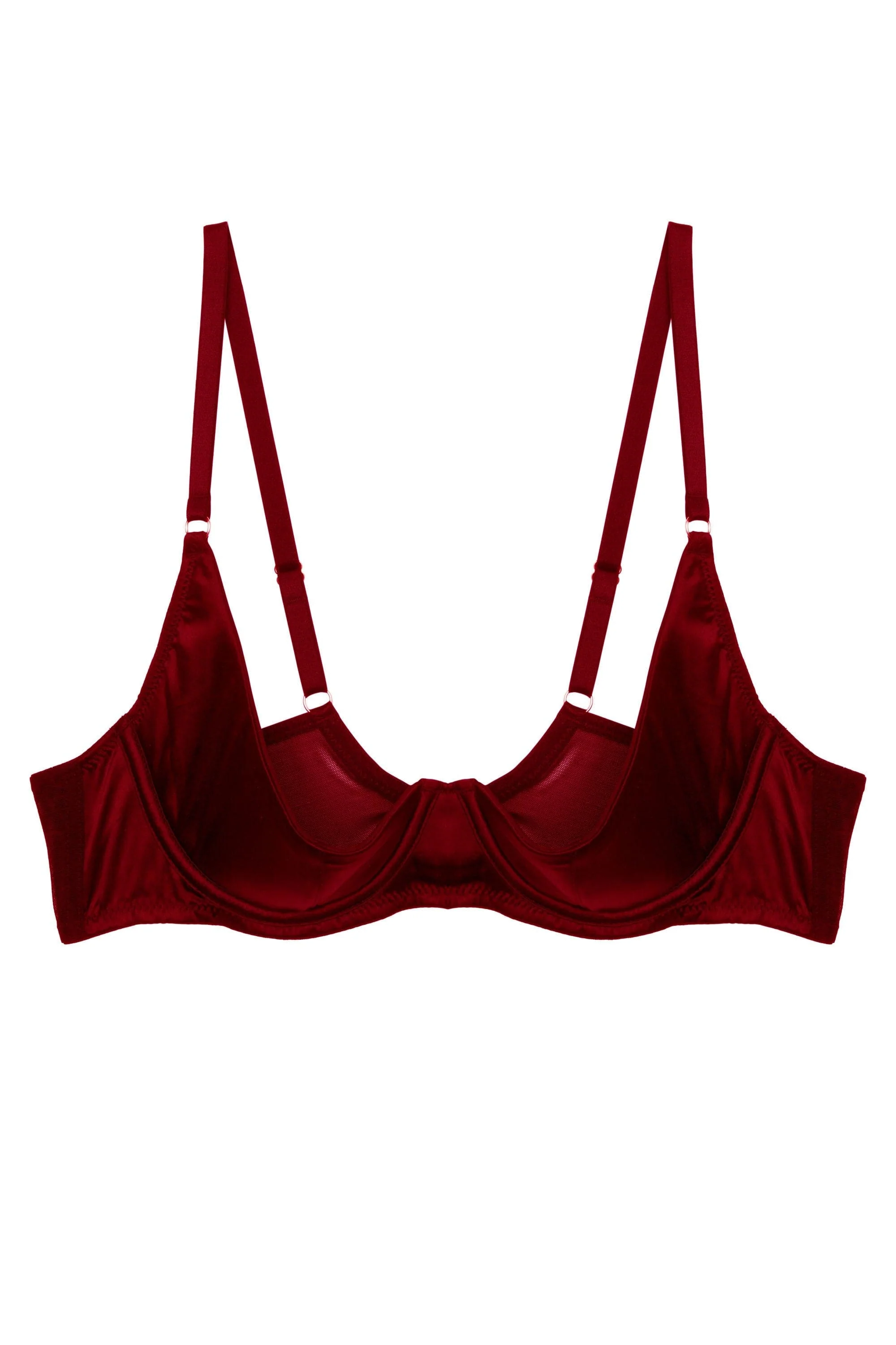 Etta Red Satin Quarter Cup Bra Set - Image 7