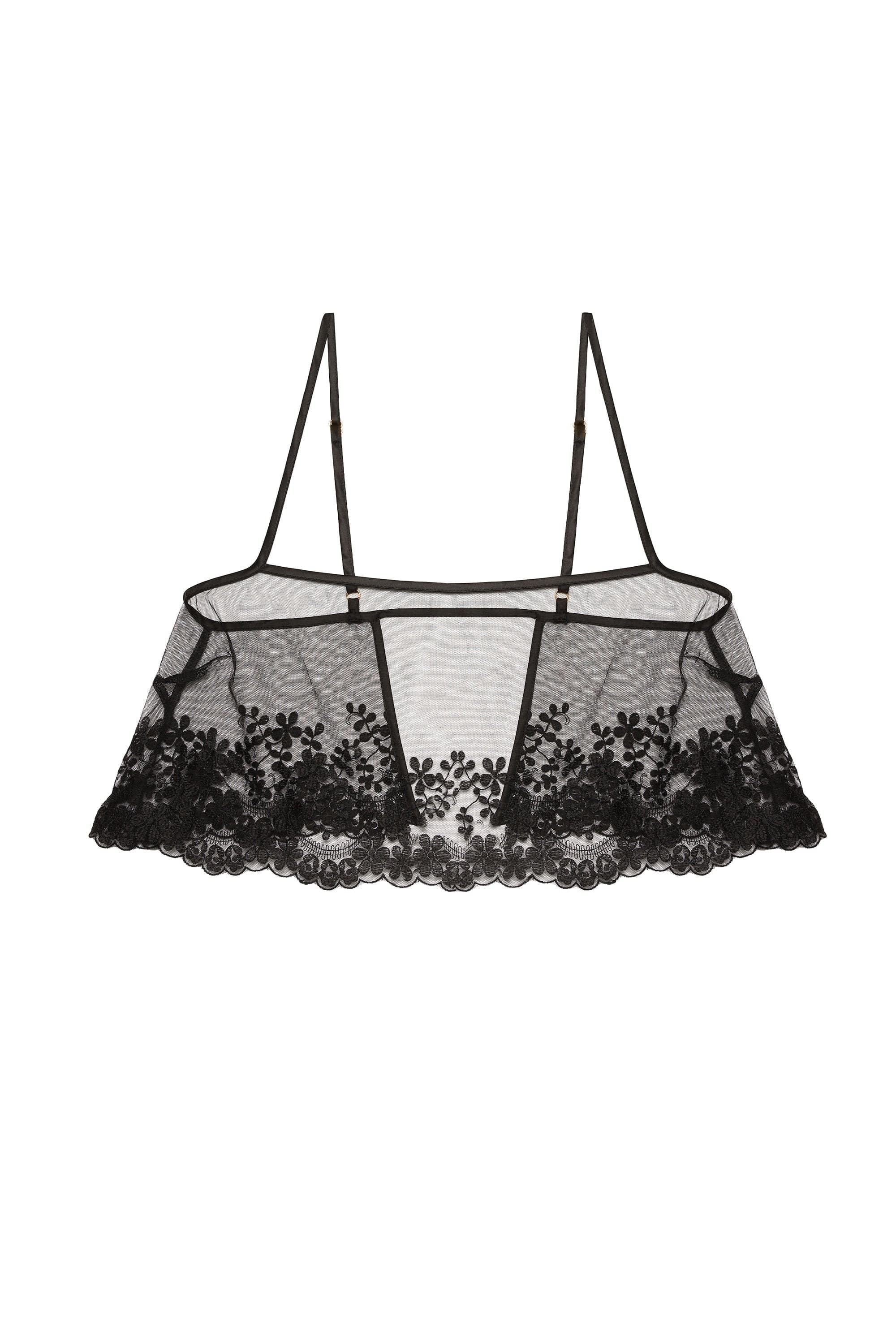Faith Black Sheer Embroidered Cami and Short Set - Image 6