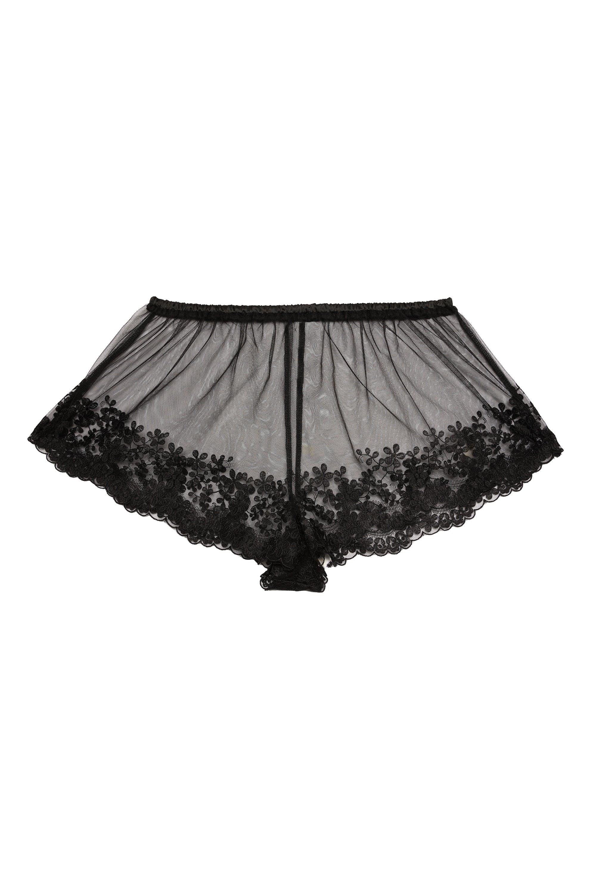 Faith Black Sheer Embroidered Cami and Short Set - Image 7