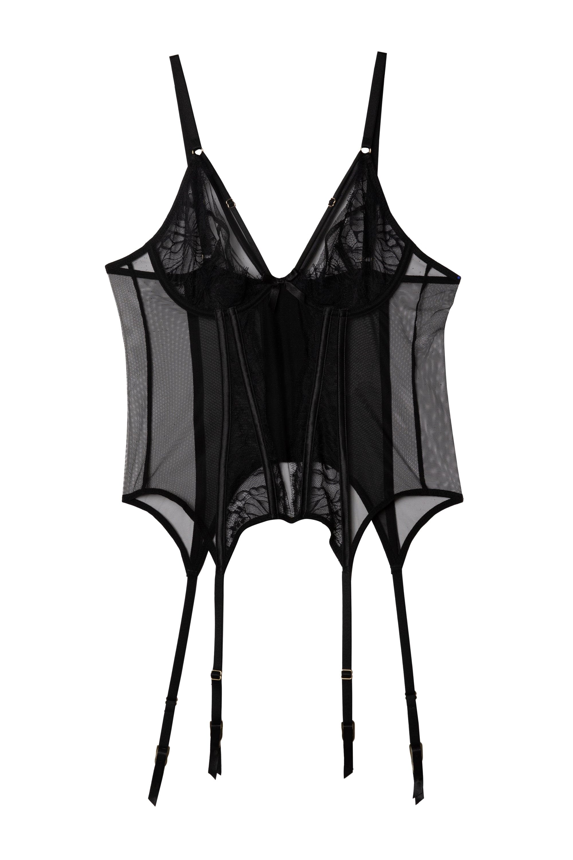 Fallon Black Lace And Mesh Basque - Image 4