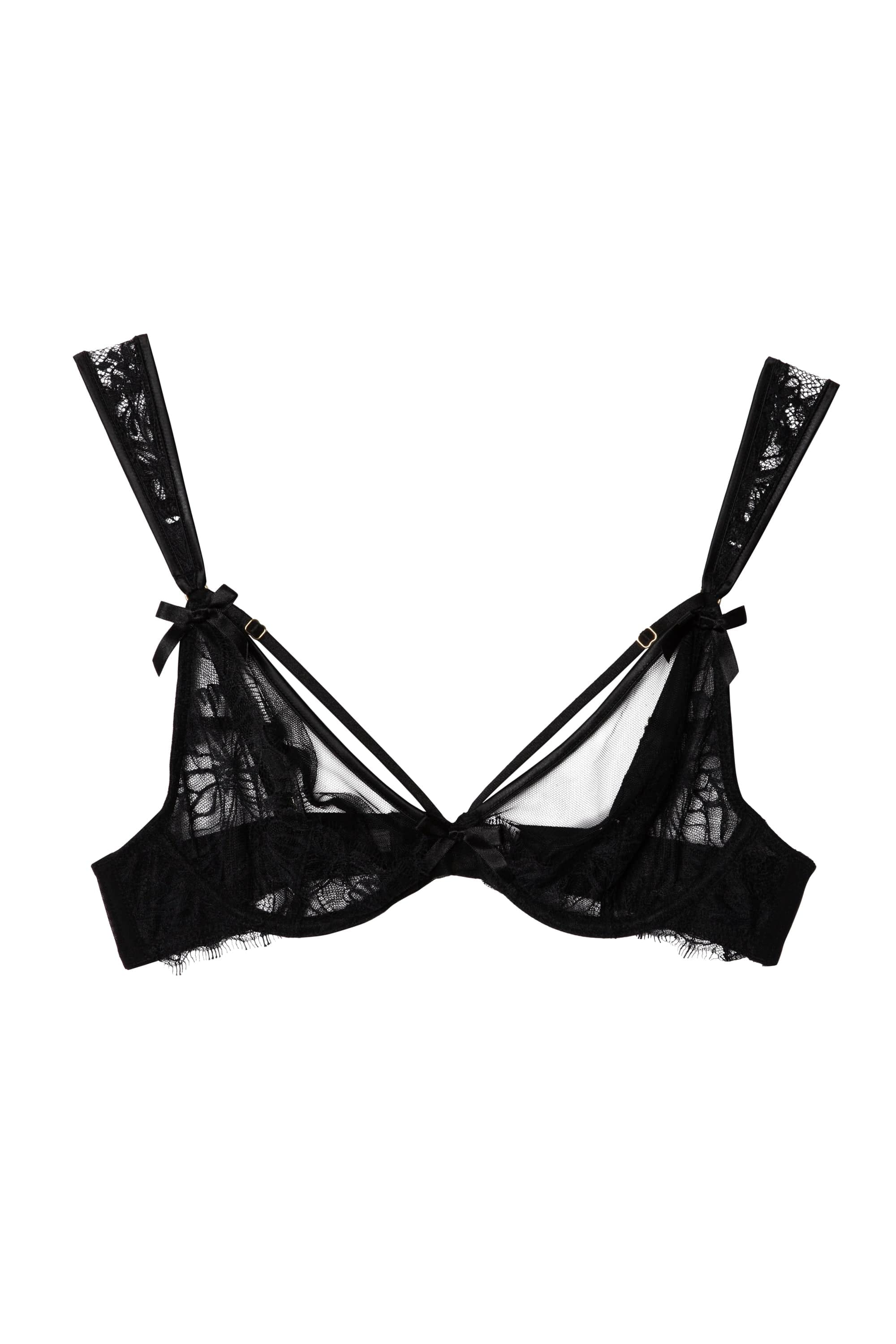 Fallon Black Lace Plunge Bra - Image 6