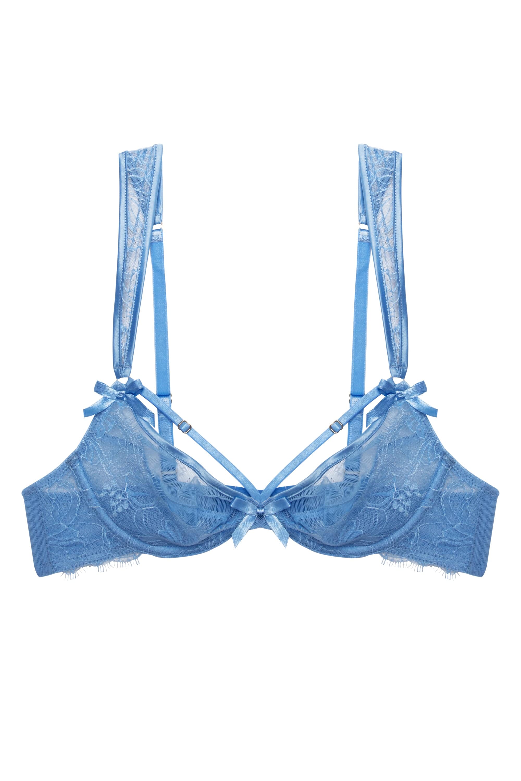 Fallon Cornflower Blue Lace Plunge Bra - Image 6
