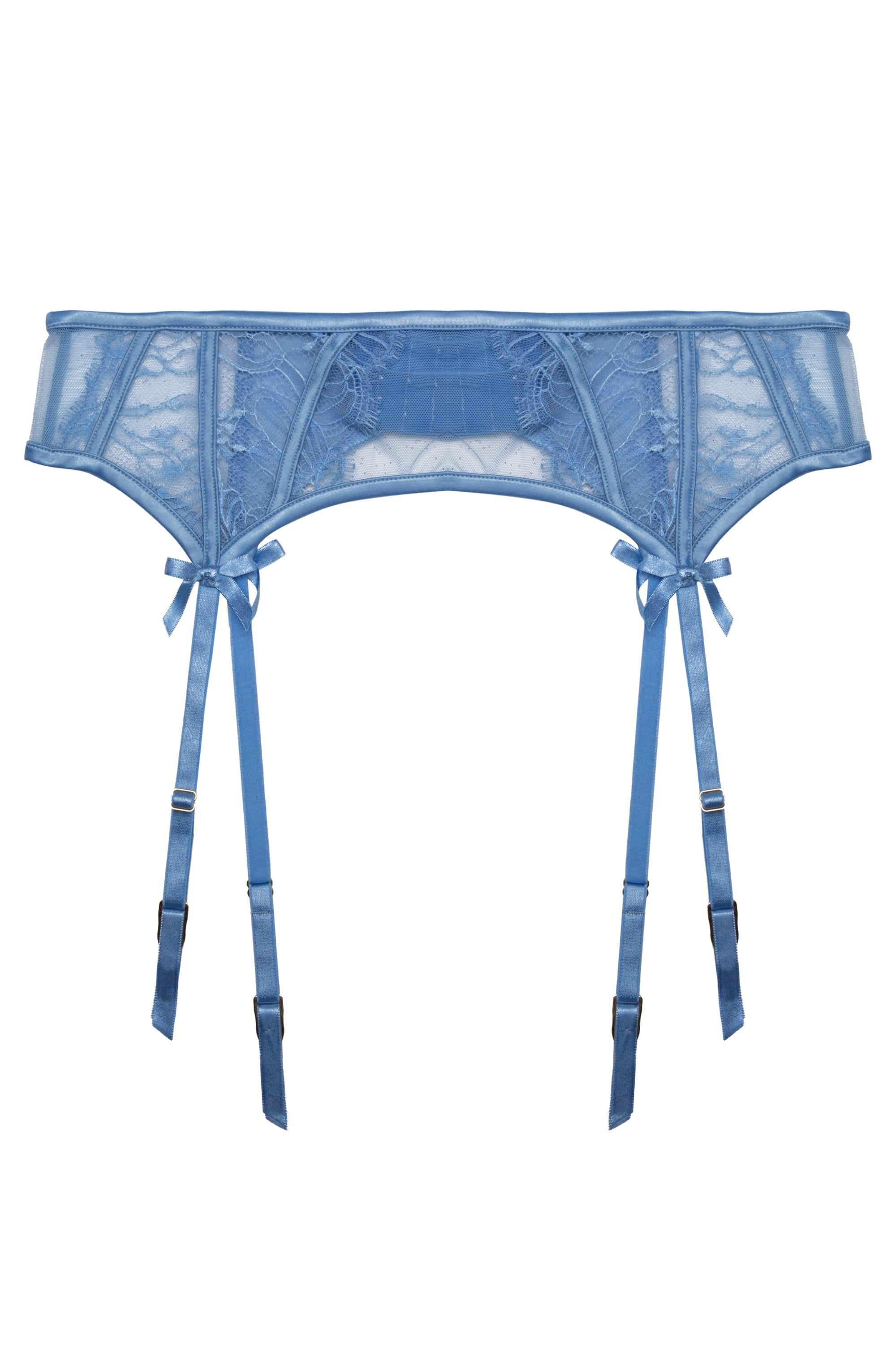Fallon Cornflower Blue Lace Suspender - Image 4