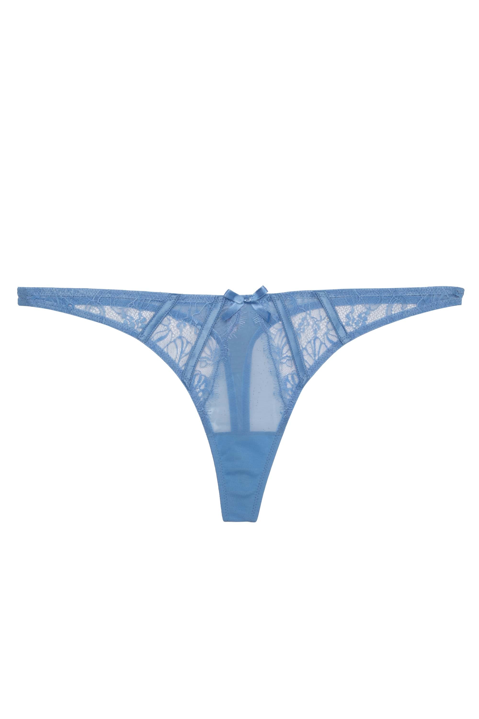 Fallon Cornflower Blue Lace Thong - Image 4