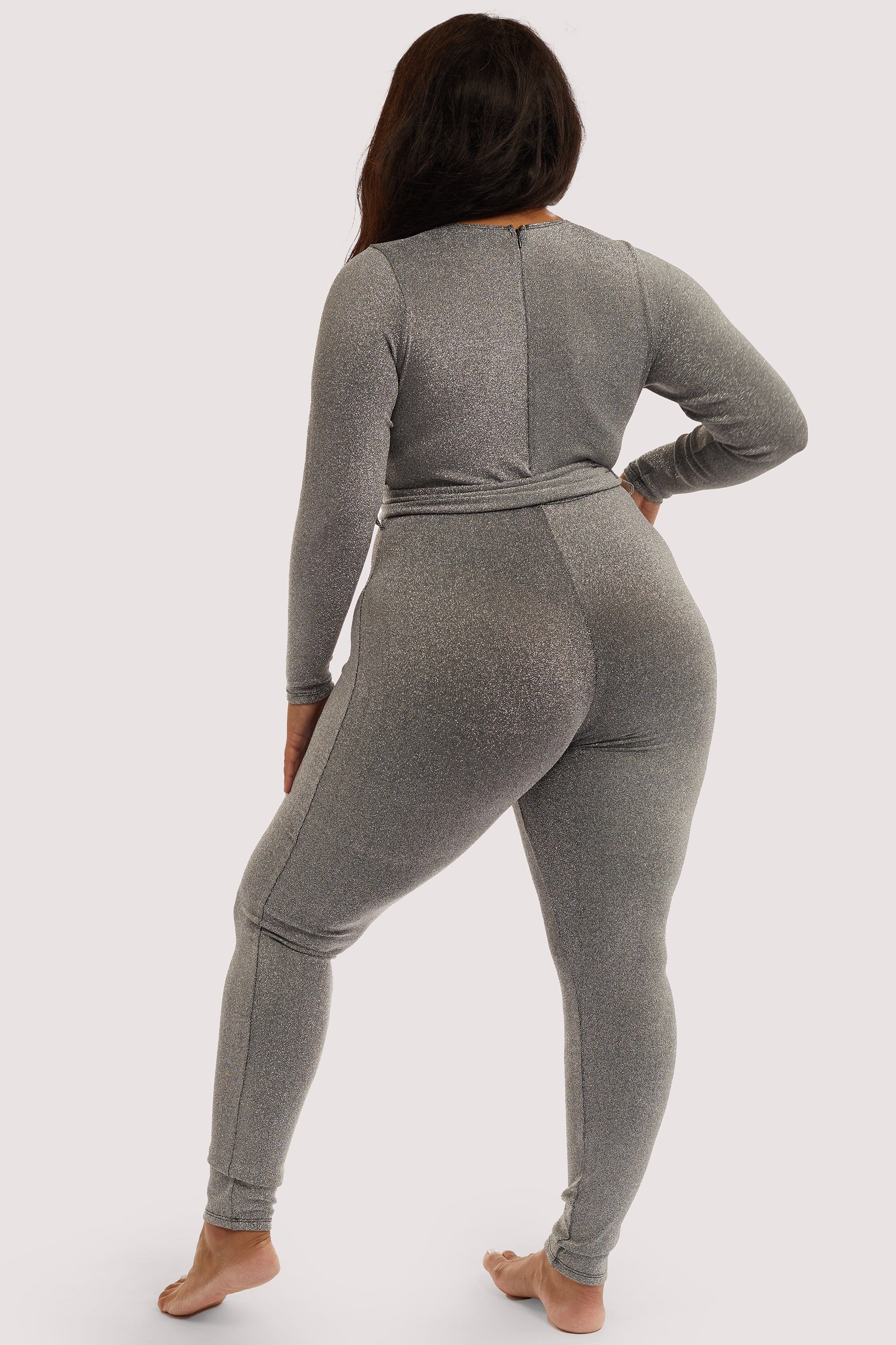 Felicity Hayward Farouz Silver Disco Jumpsuit Curve - Image 5