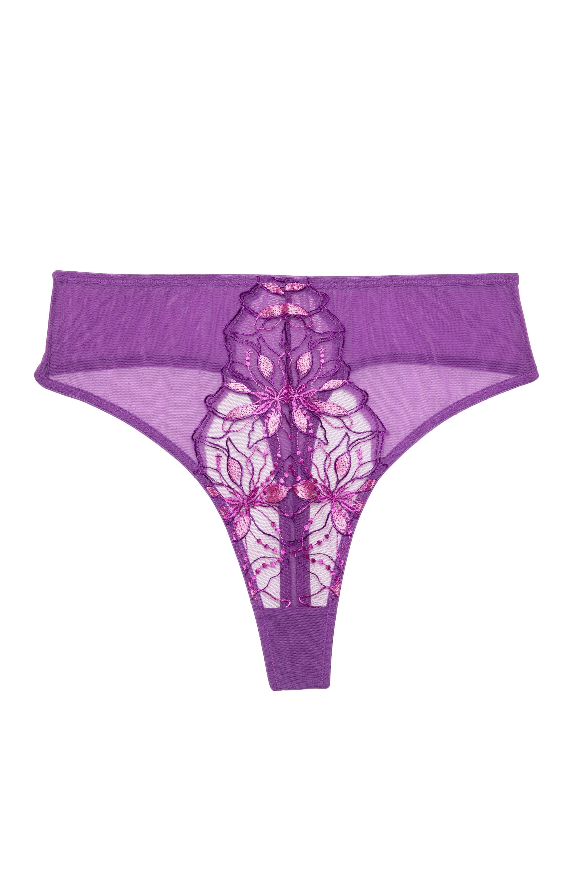 Walpole Purple Embroidered High Waist Thong - Image 8