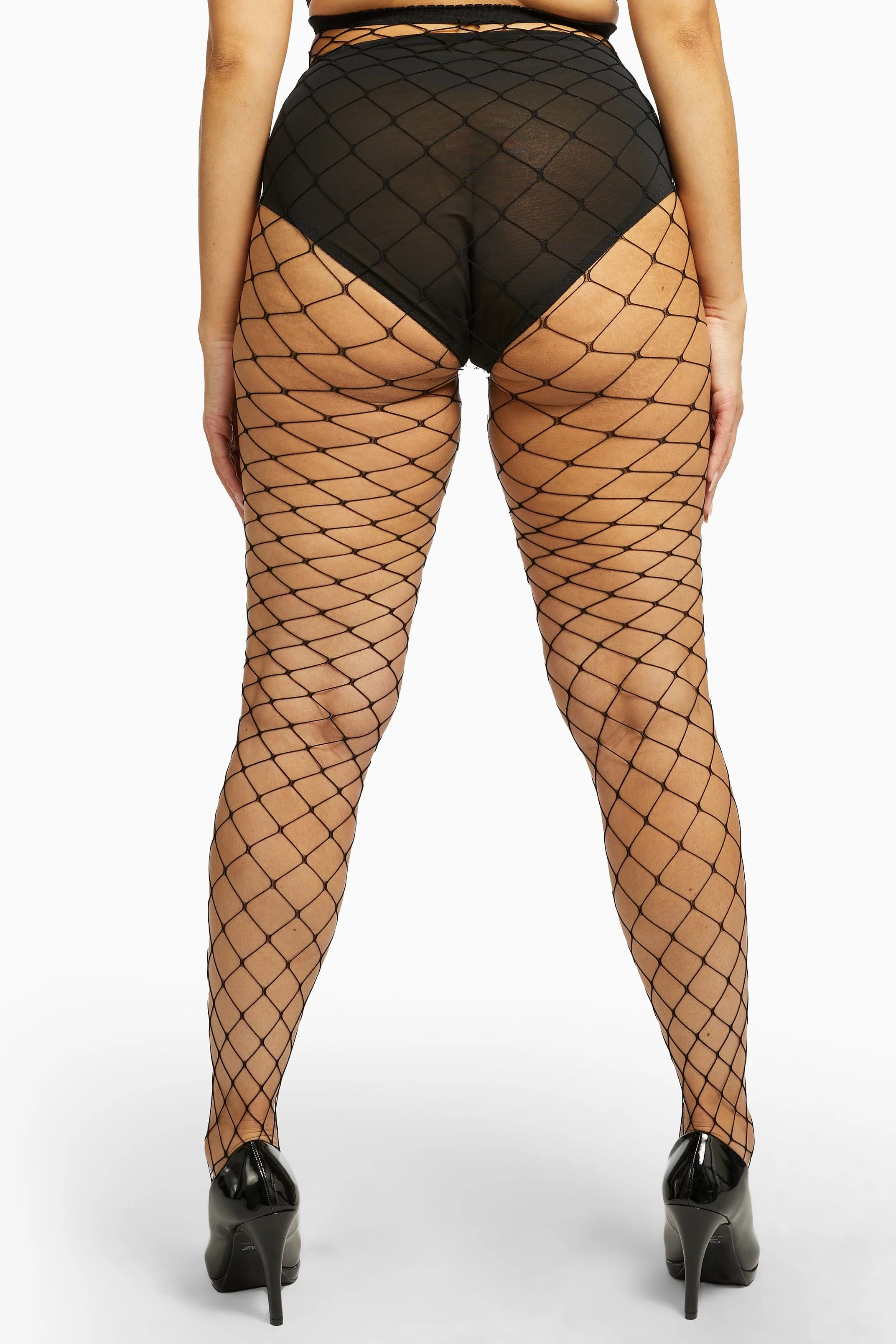 Bettie Page Fence Net Tights - Black AU 8 - 22 - Image 4