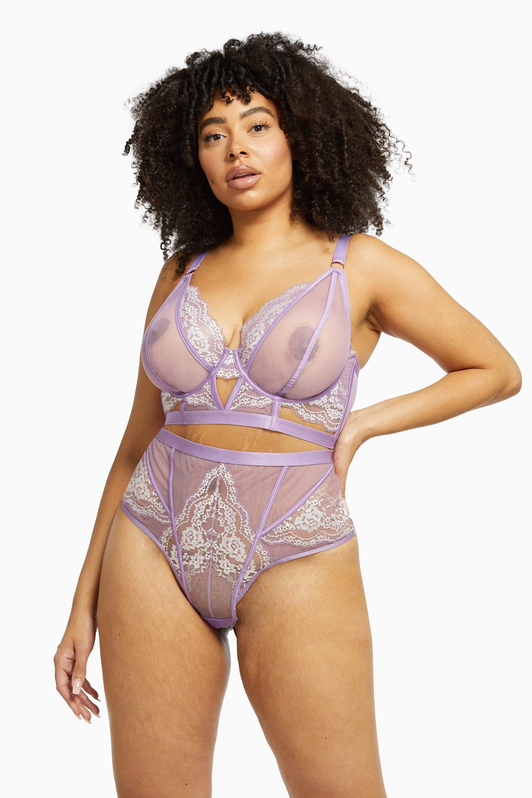 Fenella Lace and Net Longline Bra Core - Image 10