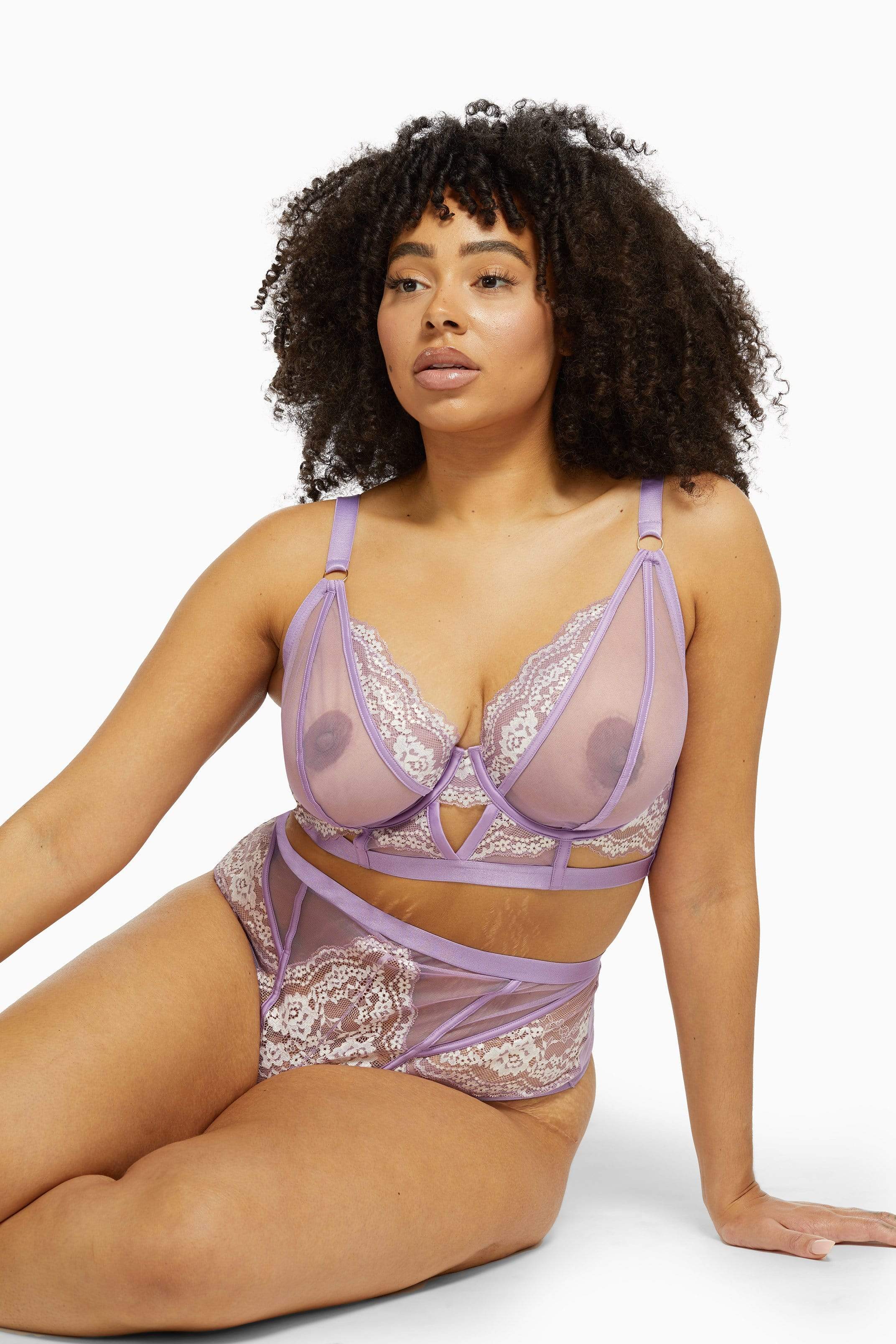 Fenella Lace and Net Longline Bra Core - Image 12
