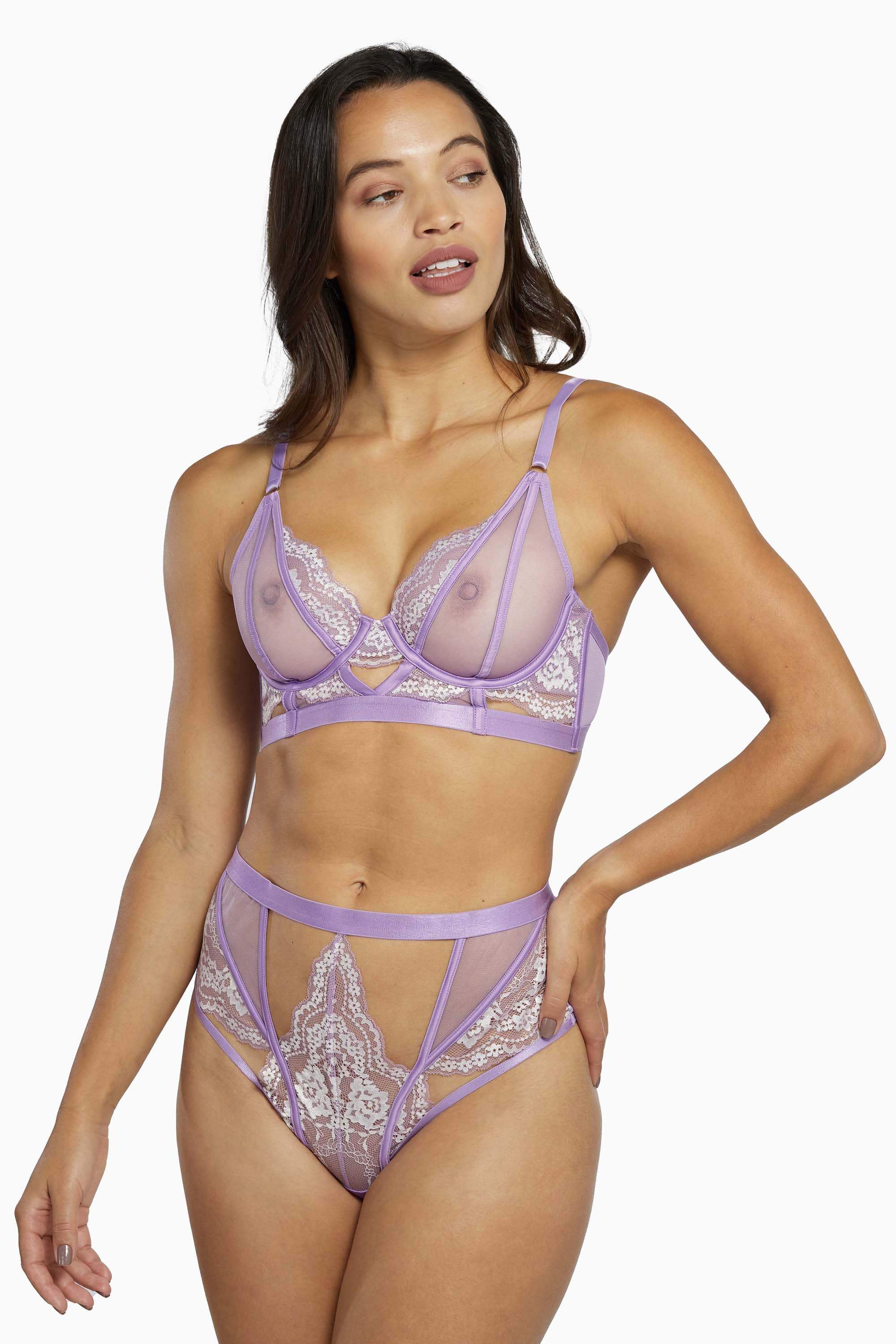 Fenella Lace and Net Longline Bra Core - Image 2