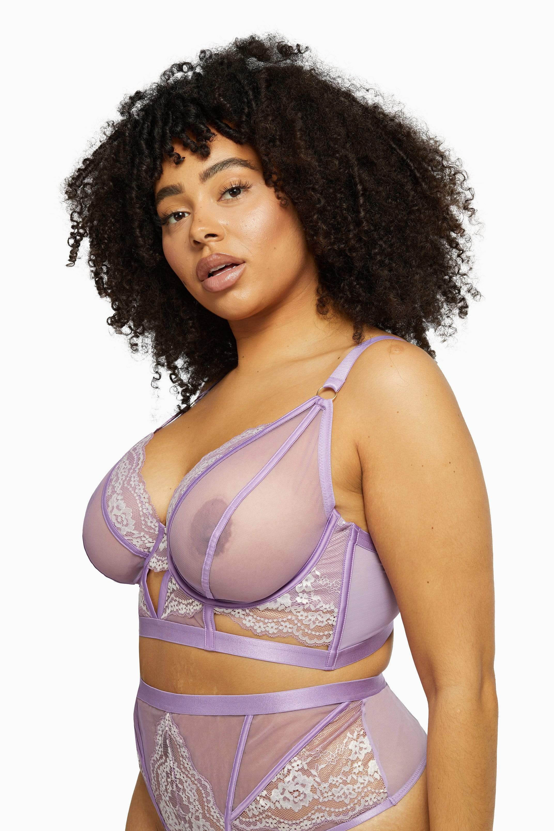 Fenella Lace and Net Longline Bra Core - Image 9