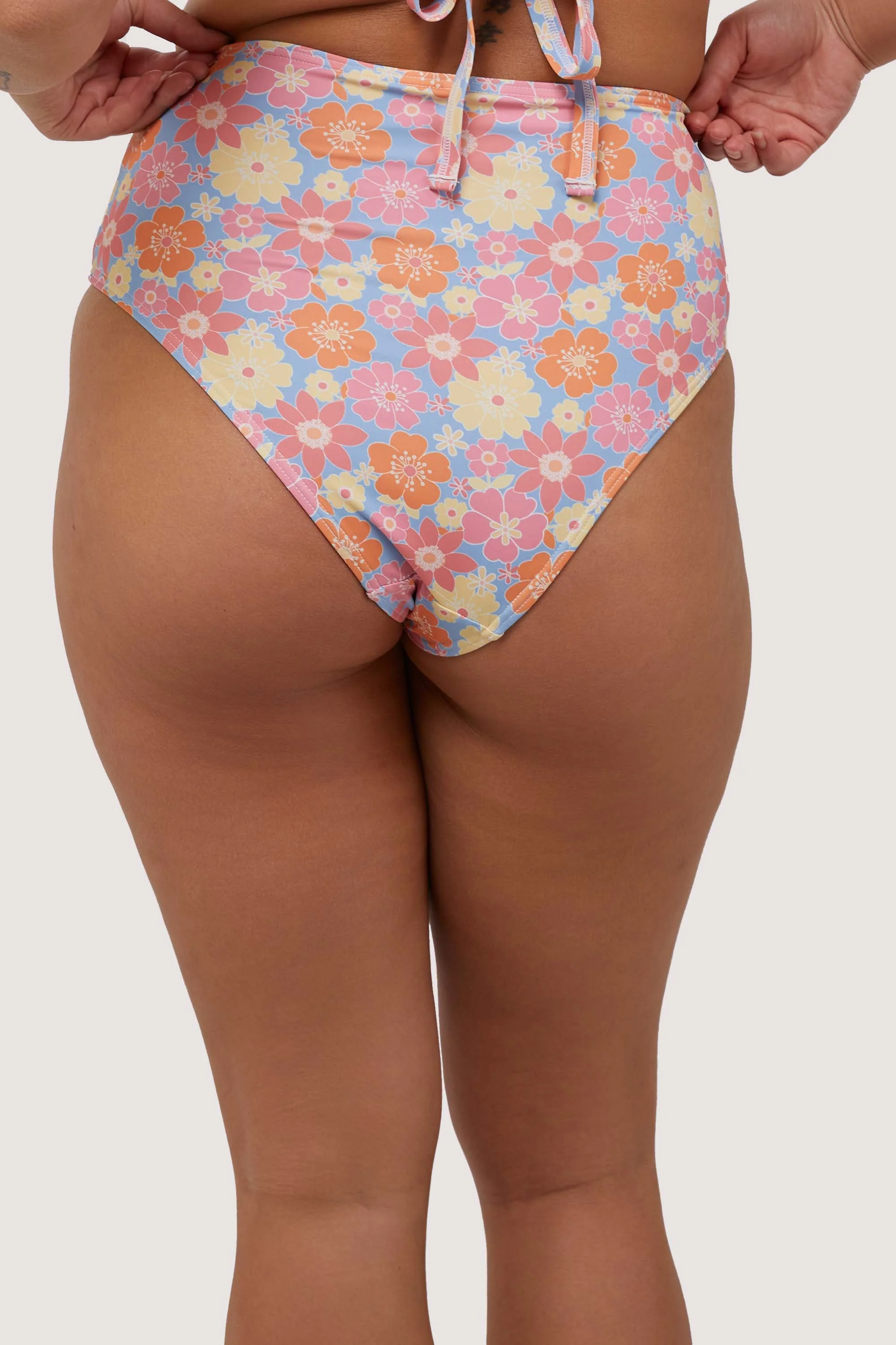 Floral High Waisted Bikini Bottom - Image 2