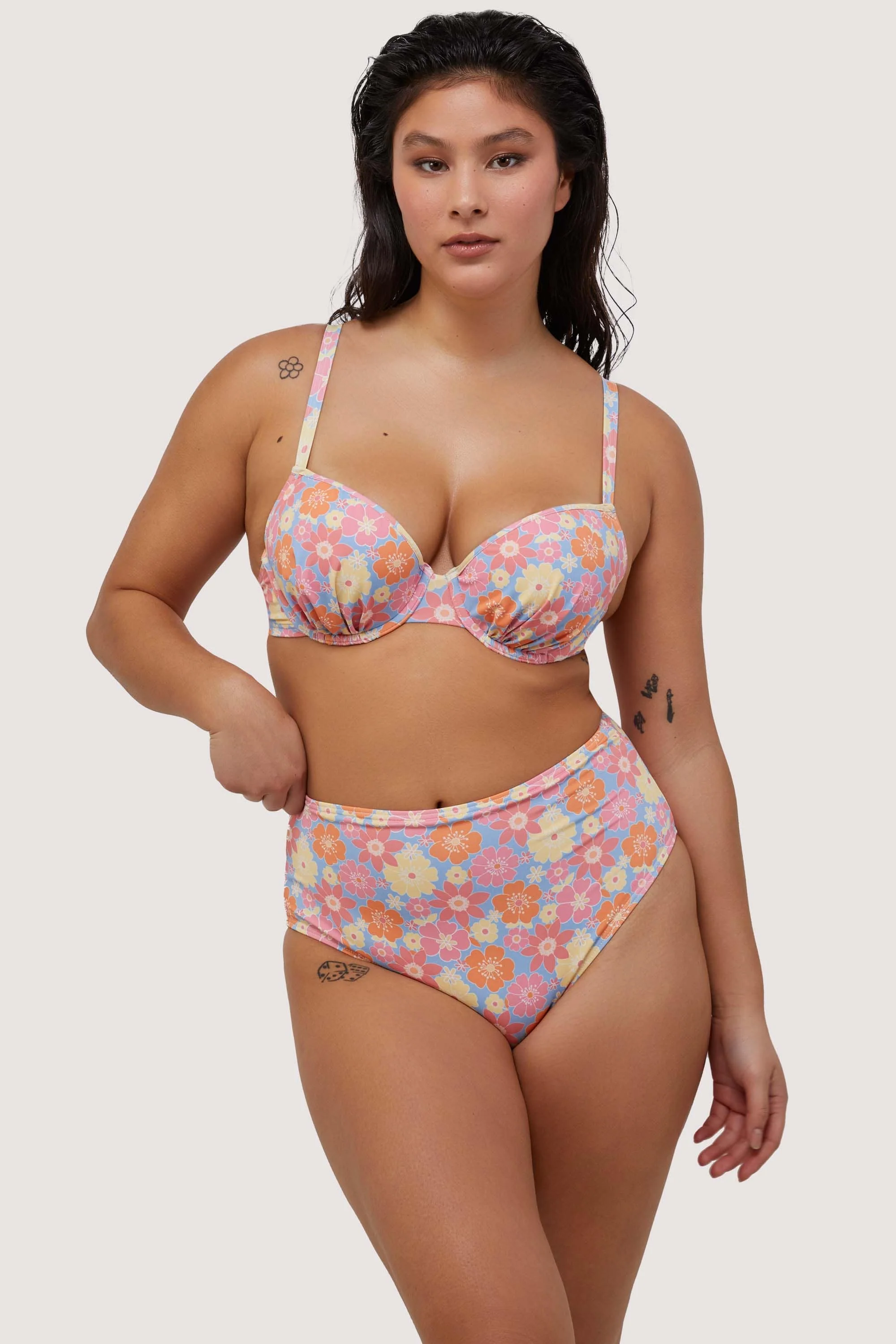Floral Plunge Bikini Top Fuller Bust Exclusive - Image 3