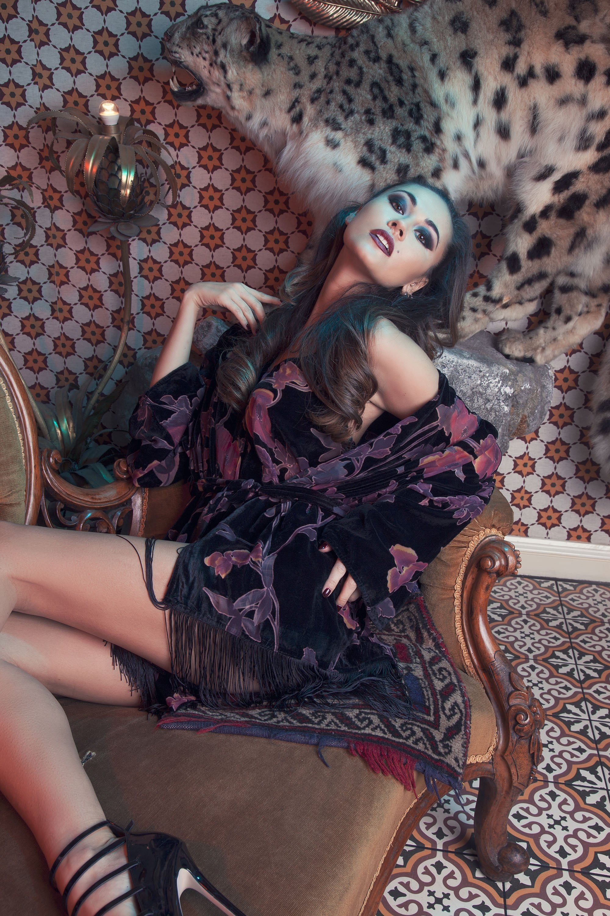 Francois Black Deco Devore Chemise - Image 4