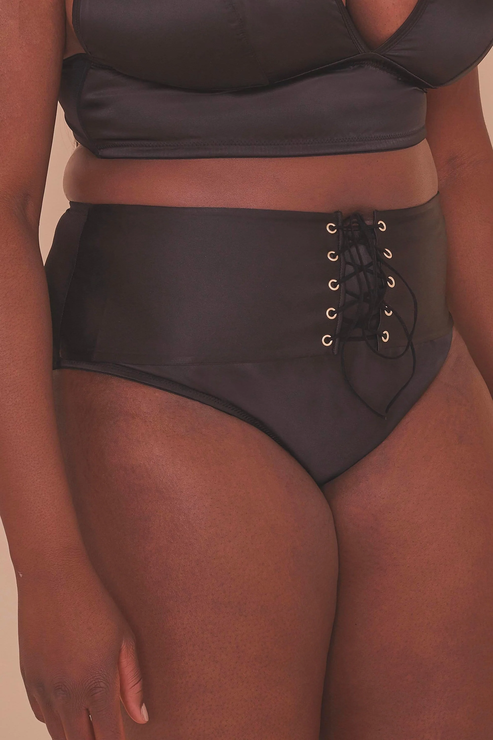 Gabi Fresh Eagan Black Satin High Waist Knicker - Image 4