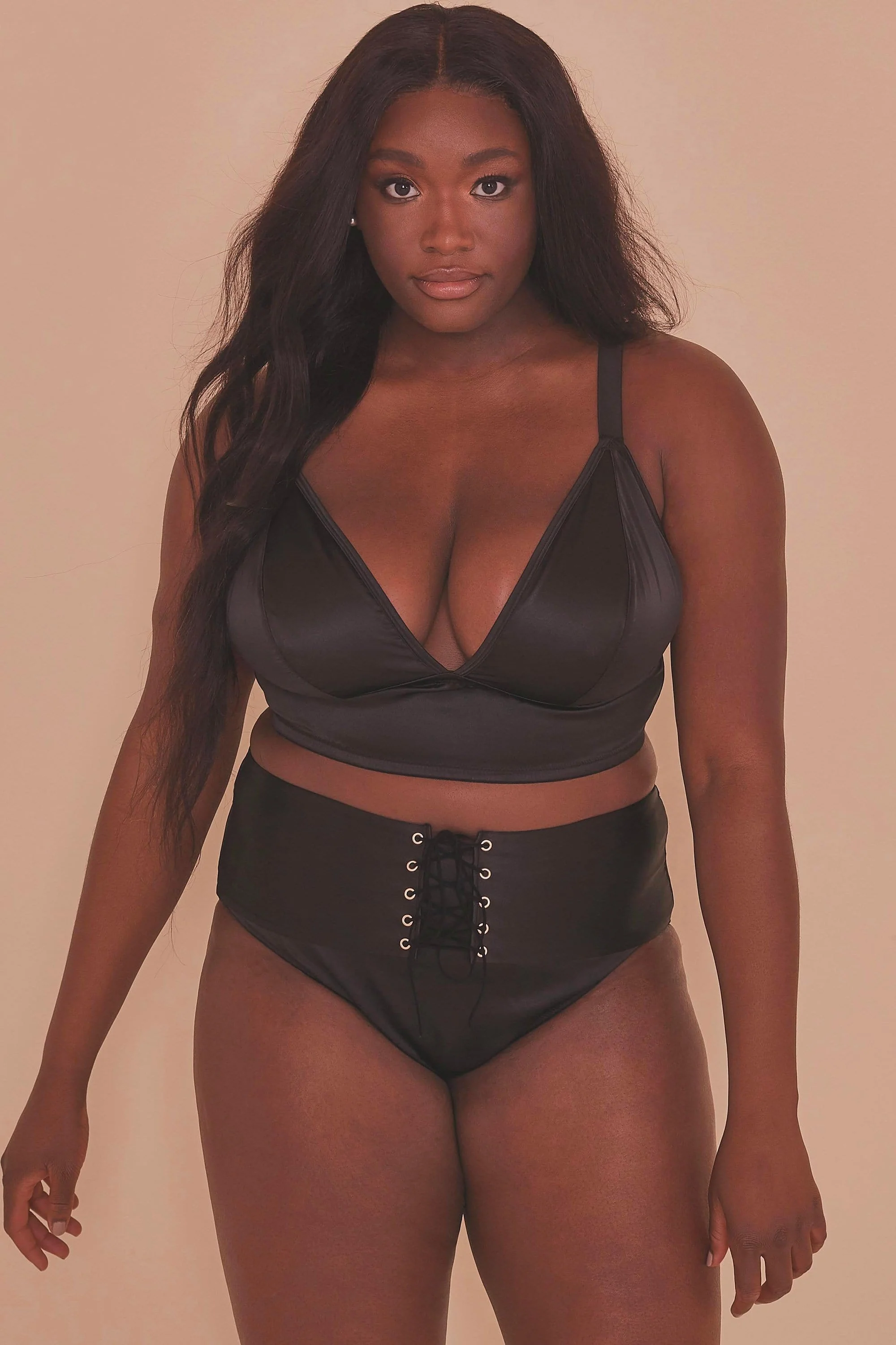 Gabi Fresh Eagan Black Satin High Waist Knicker - Image 5