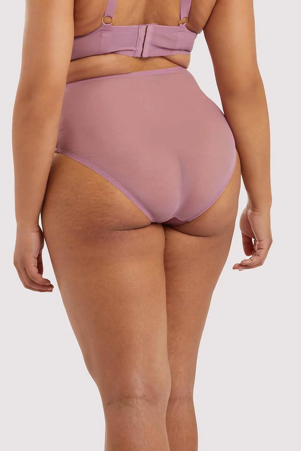 Eagan Blush Satin High Waist Knicker - Image 2