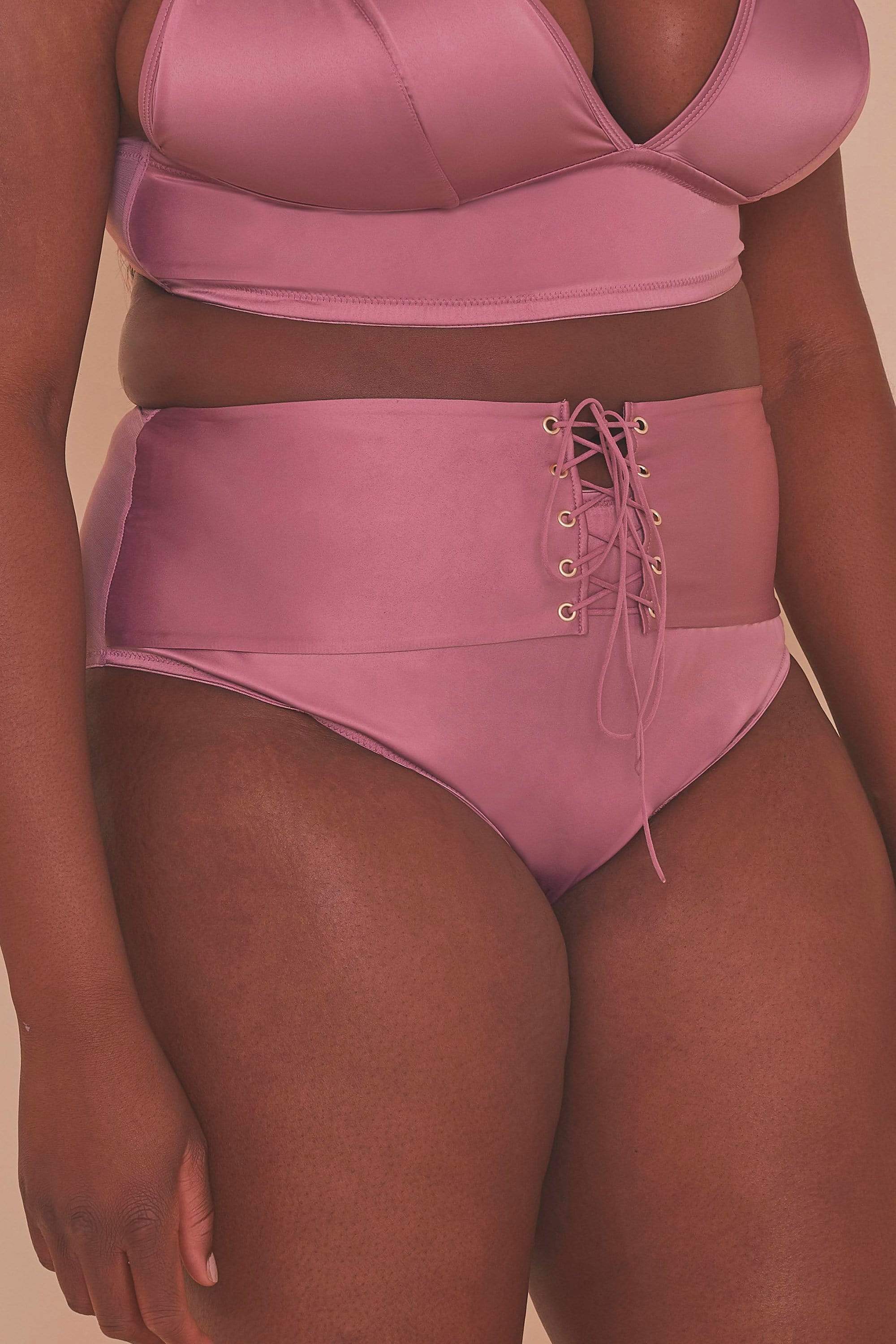 Eagan Blush Satin High Waist Knicker - Image 5