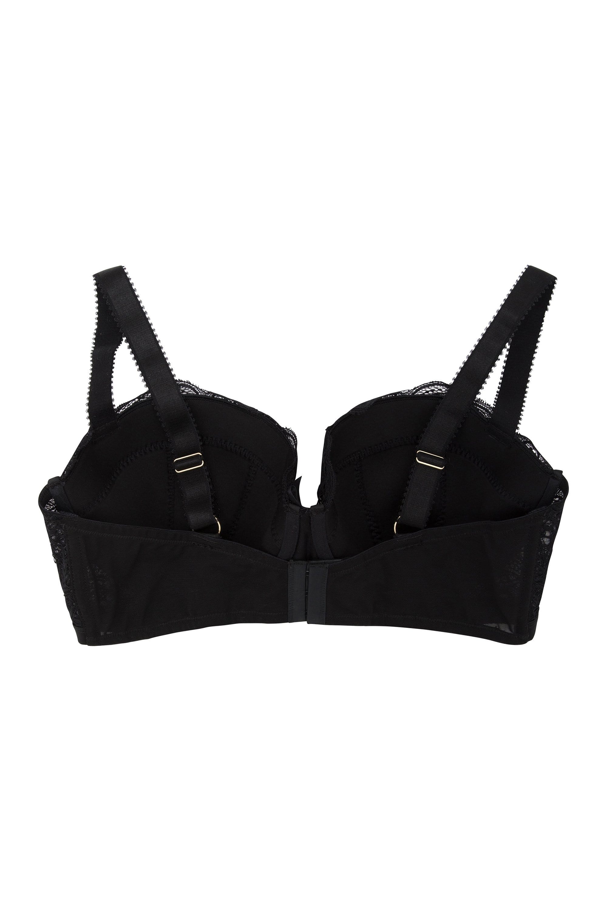 Gabi Fresh Black Carmen Lace & Satin Longline Bra - Image 3