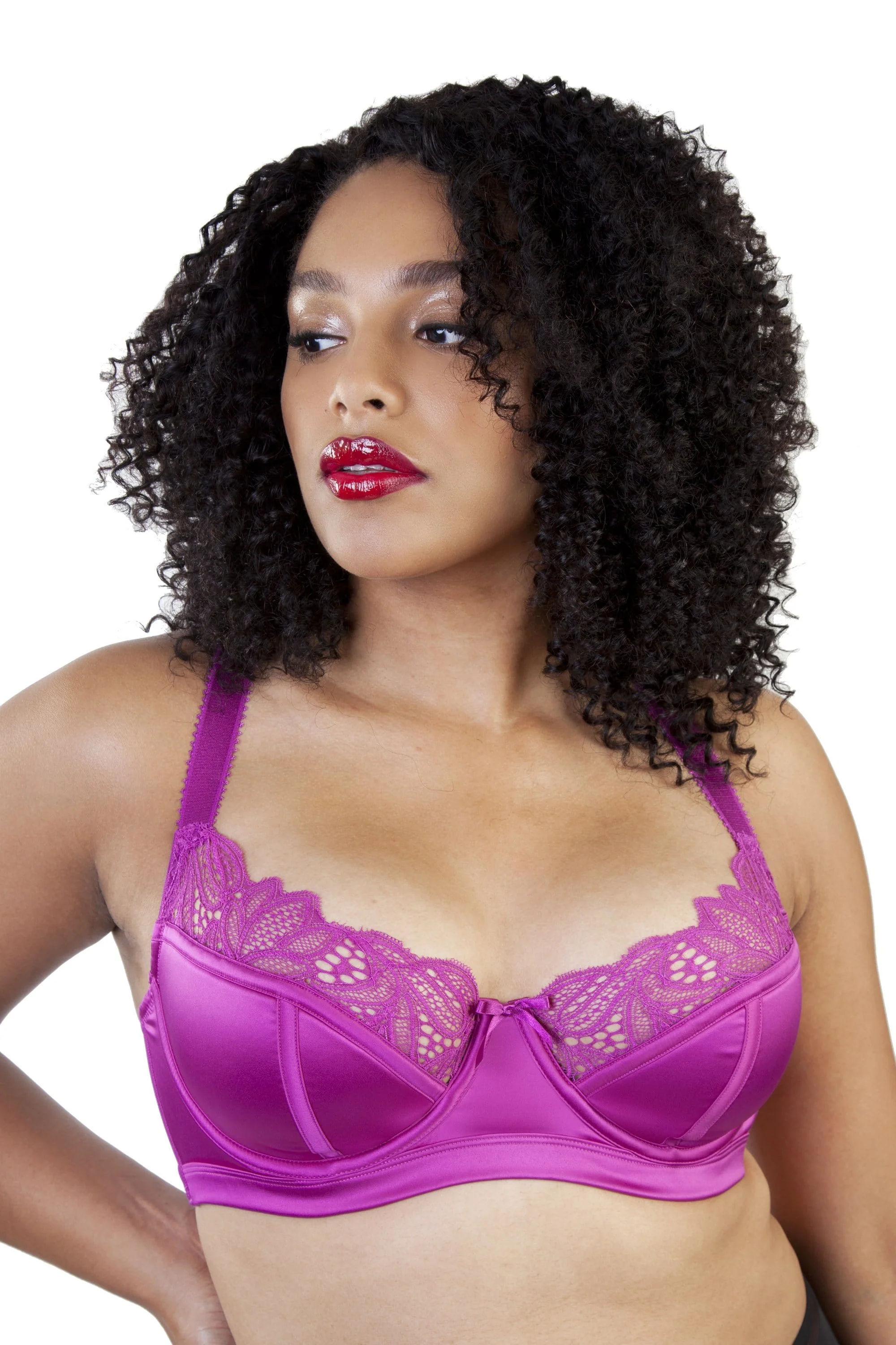 Gabi Fresh Carmen Pink Lace & Satin Longline Bra - Image 2