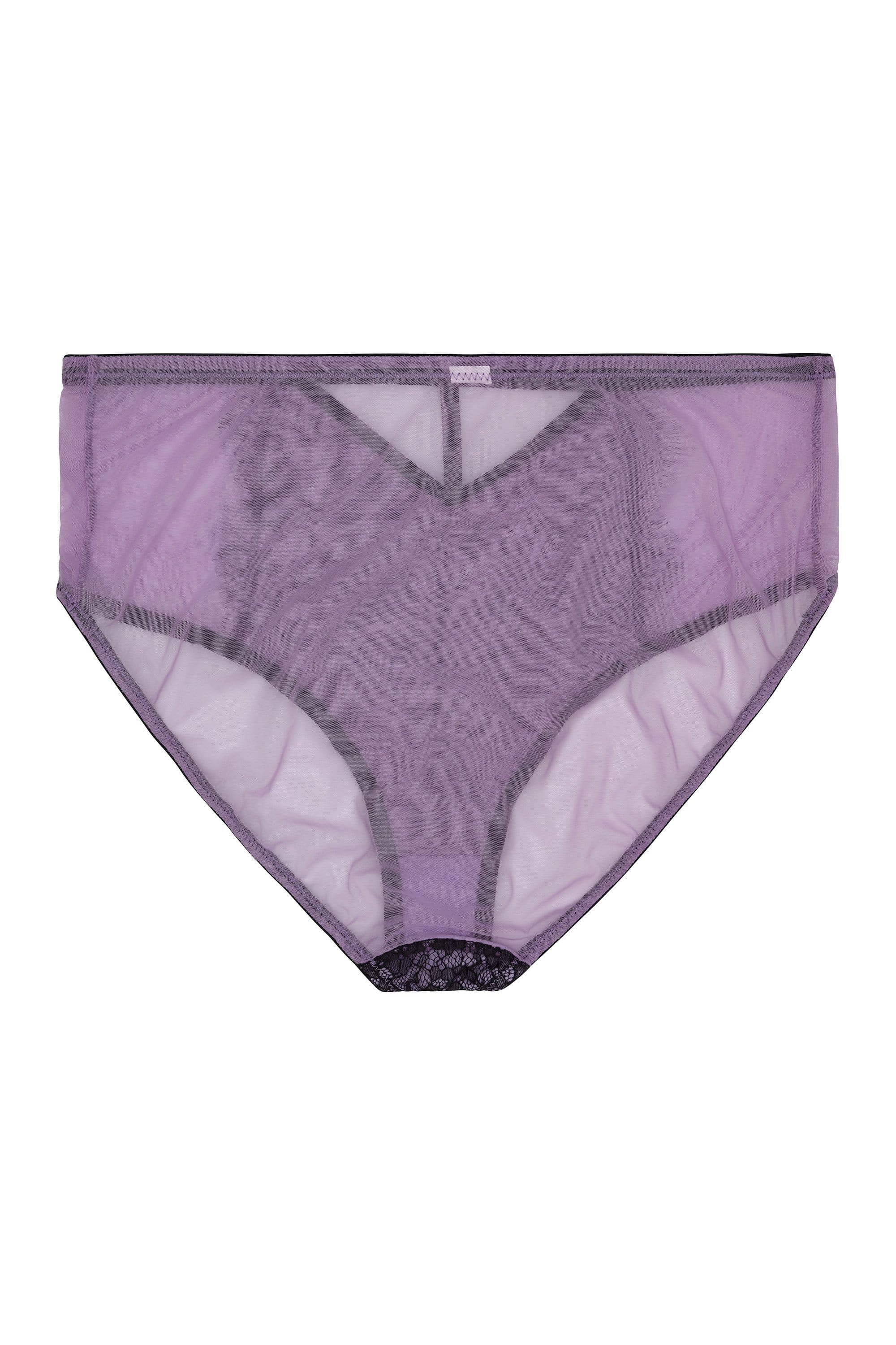 Myra Lilac Contrast Lace High Waist Brief - Image 4
