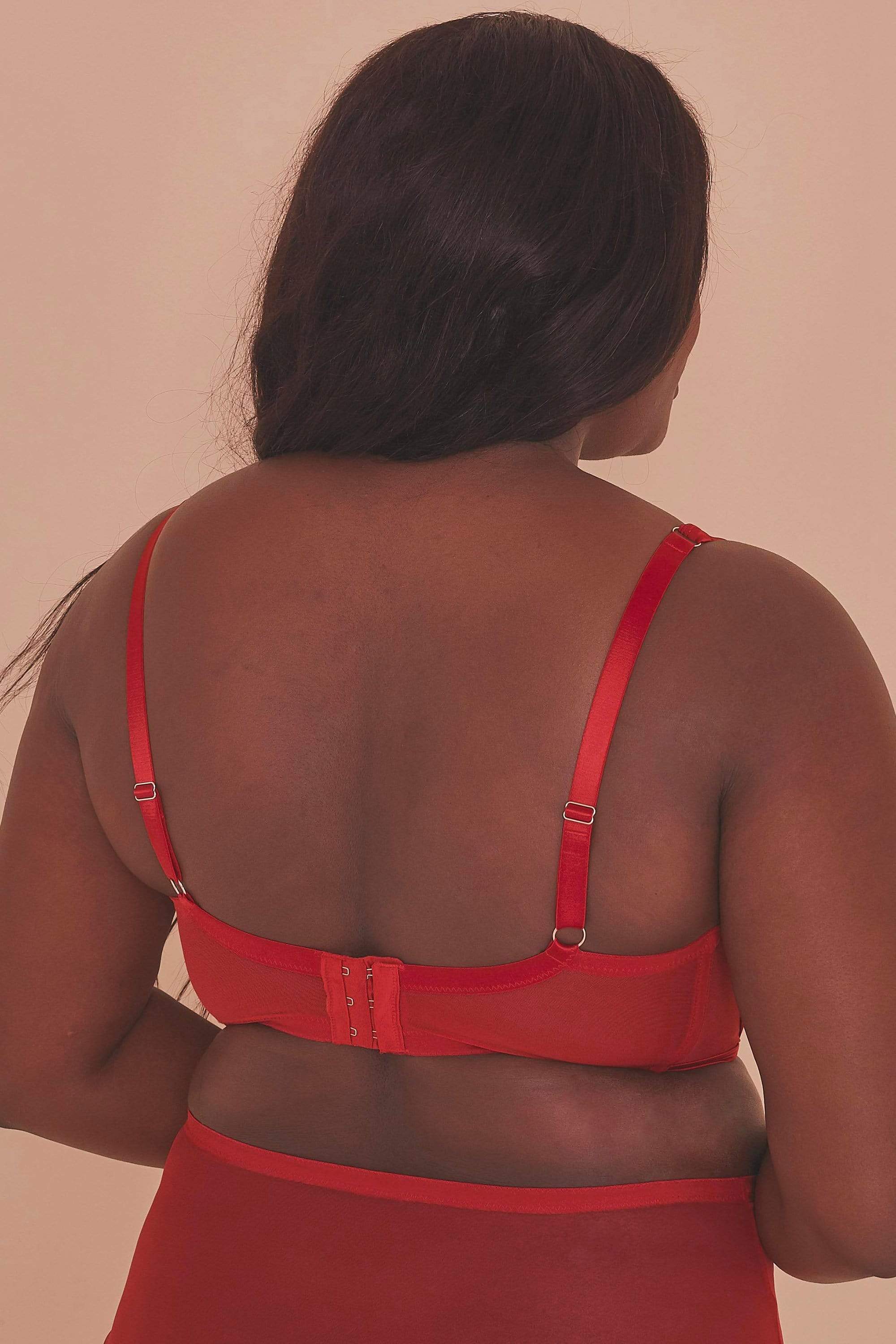 Kylie Red Lace Up High Apex Bra - Image 6
