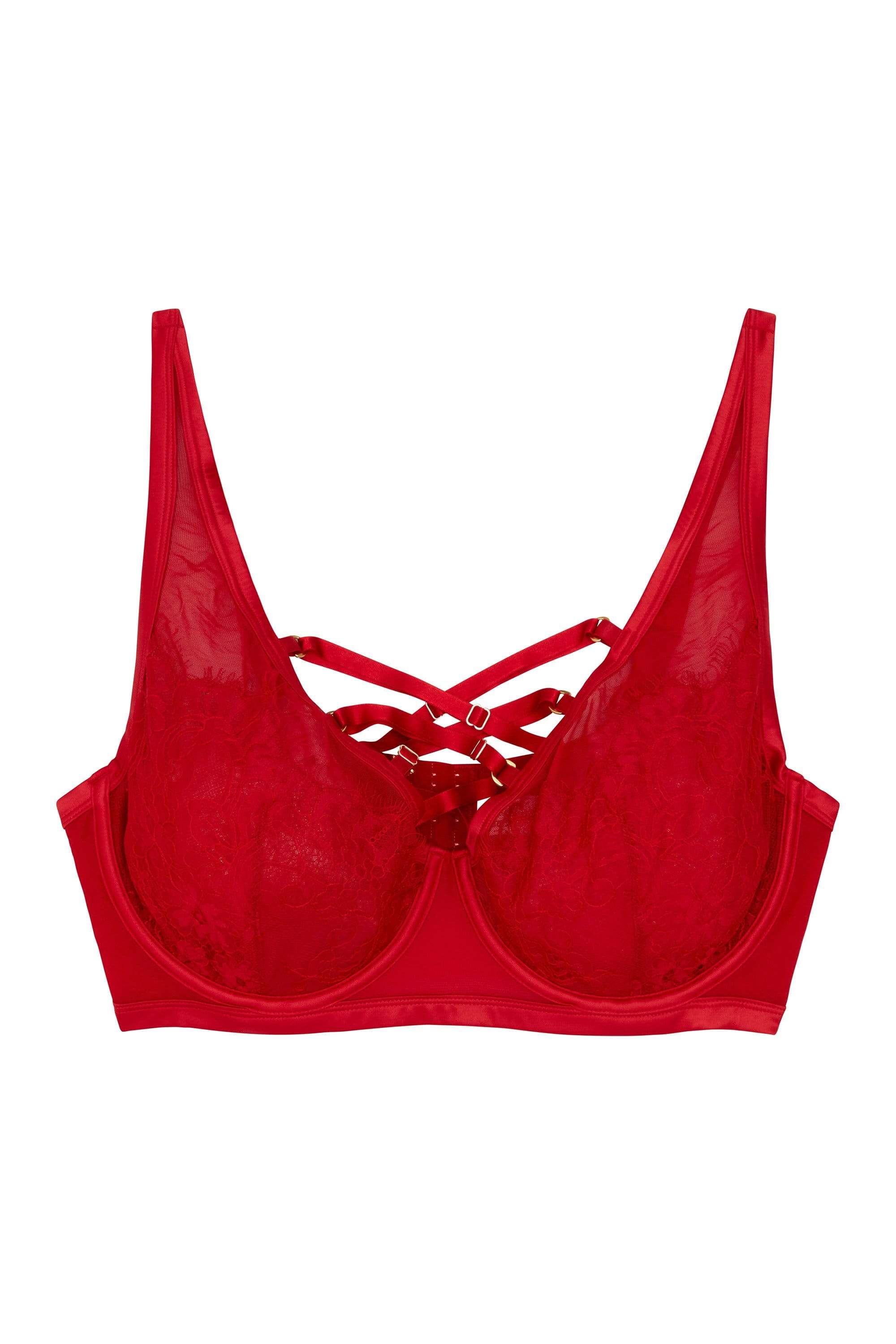 Kylie Red Lace Up High Apex Bra - Image 7