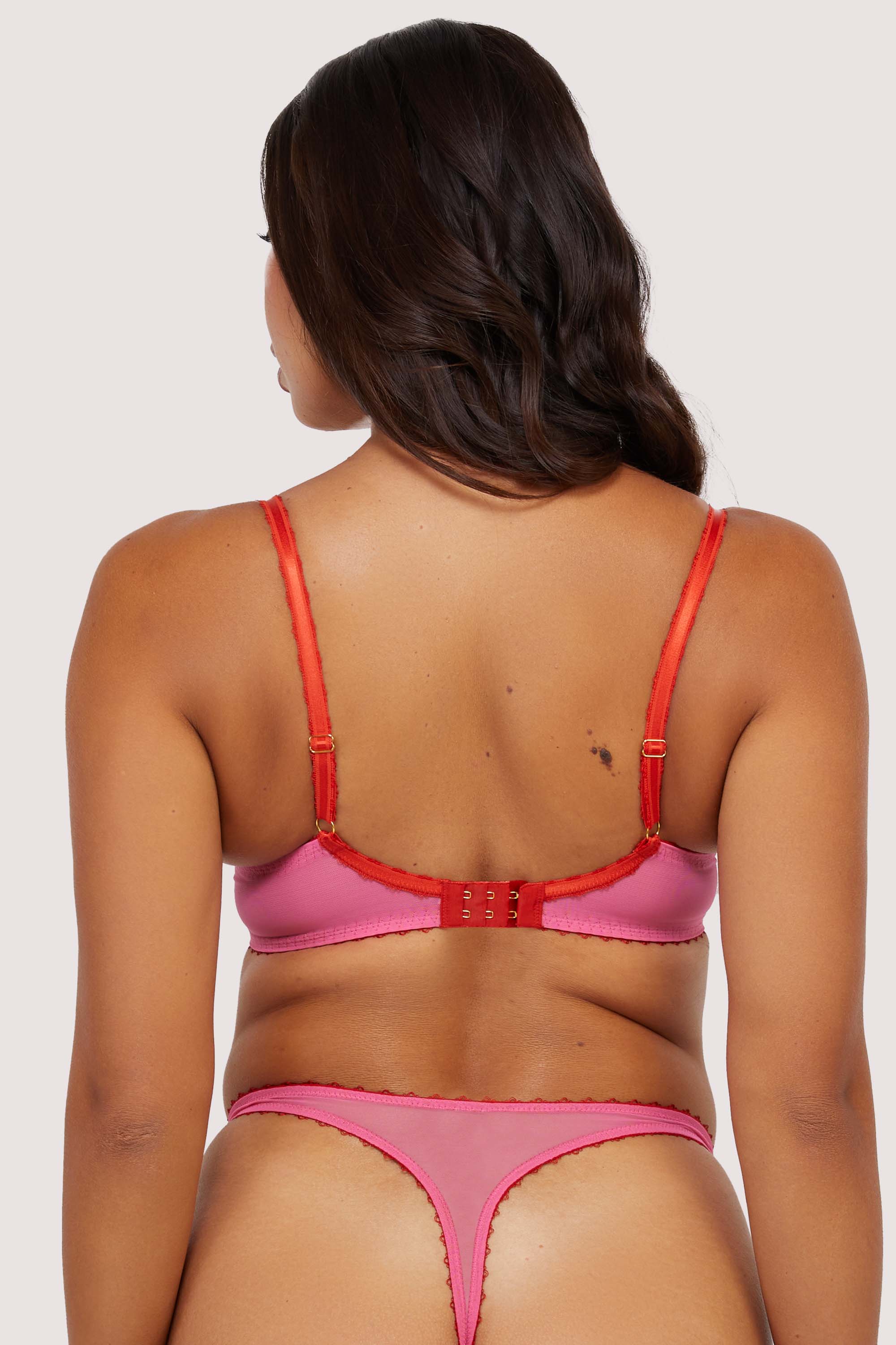 Grace Pink Supportive Net Plunge Bra - Image 2