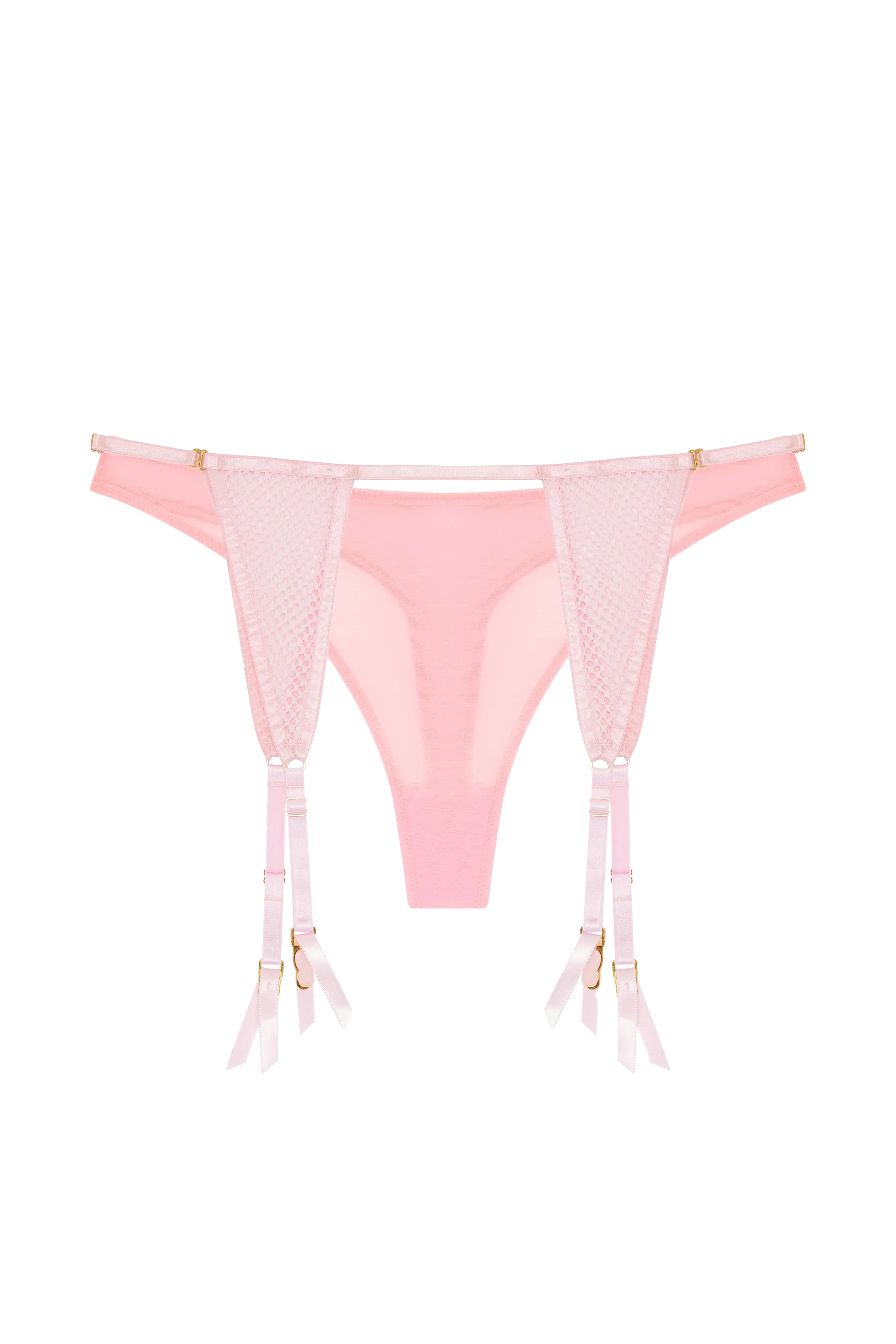 Greta Pink Fishnet Suspender Thong - Image 6