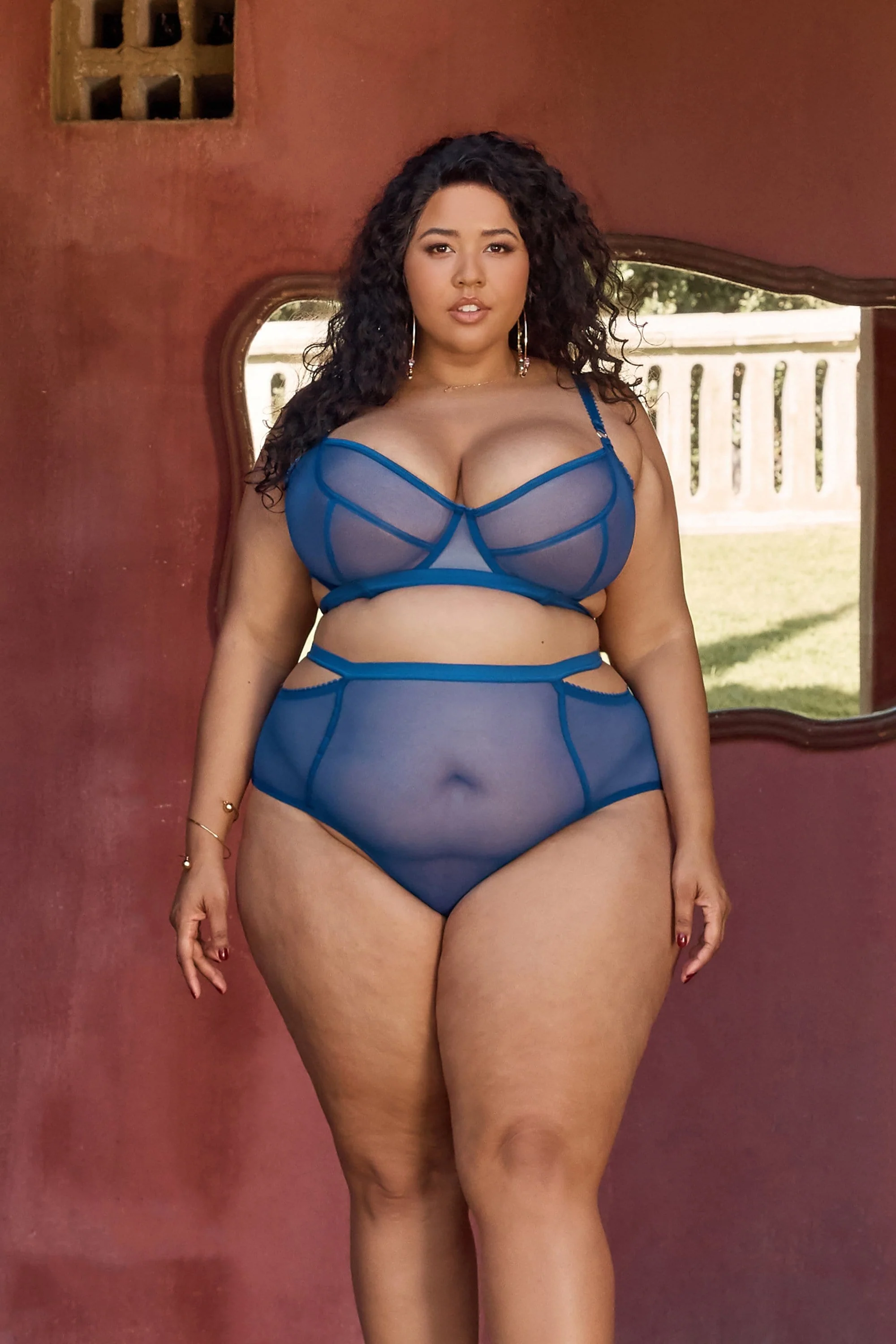 Gabi Fresh Harper HW Mesh Cut Out Brief Blue - Image 3
