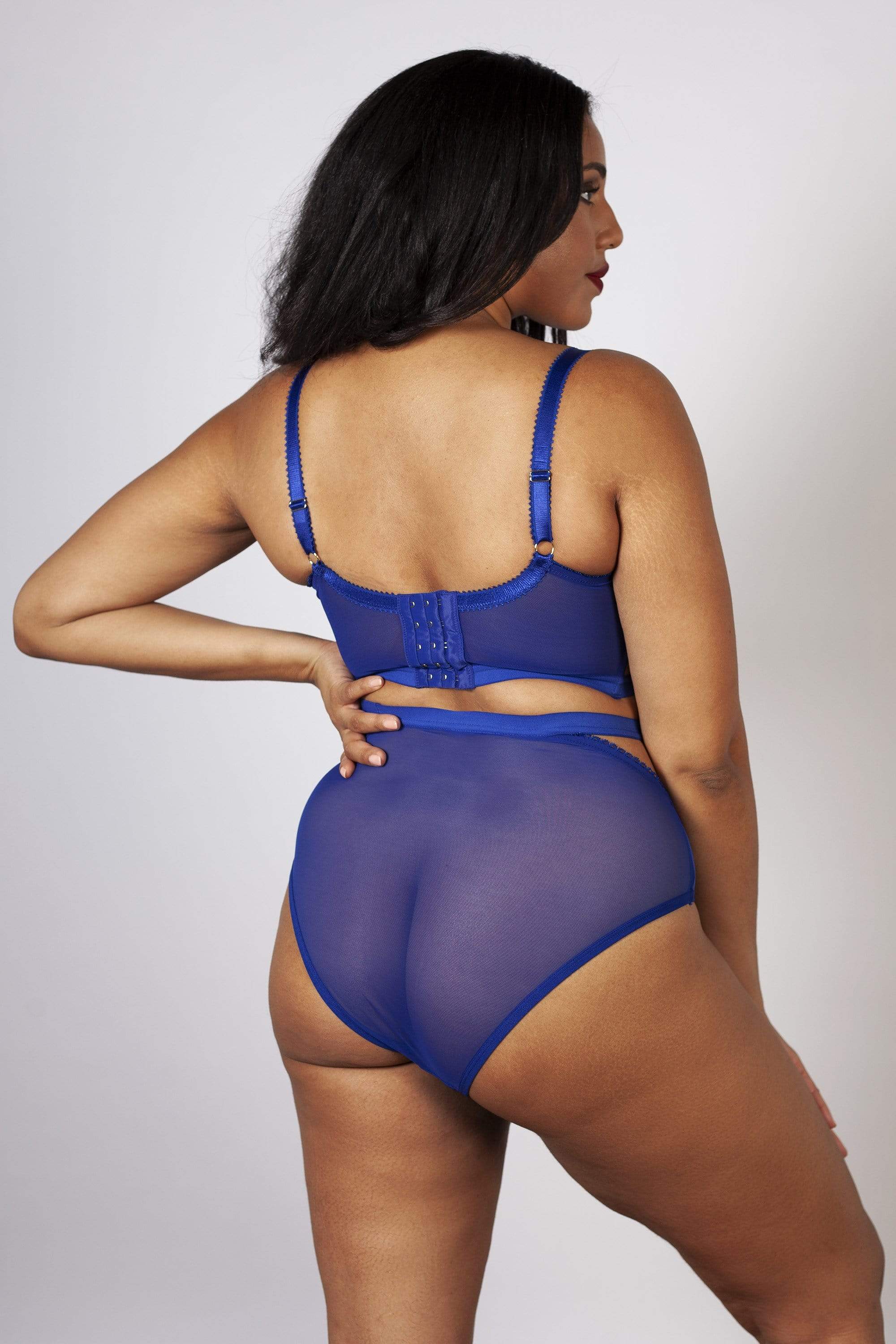 Harper Mesh Cut Out Bra Blue B - H - Image 4