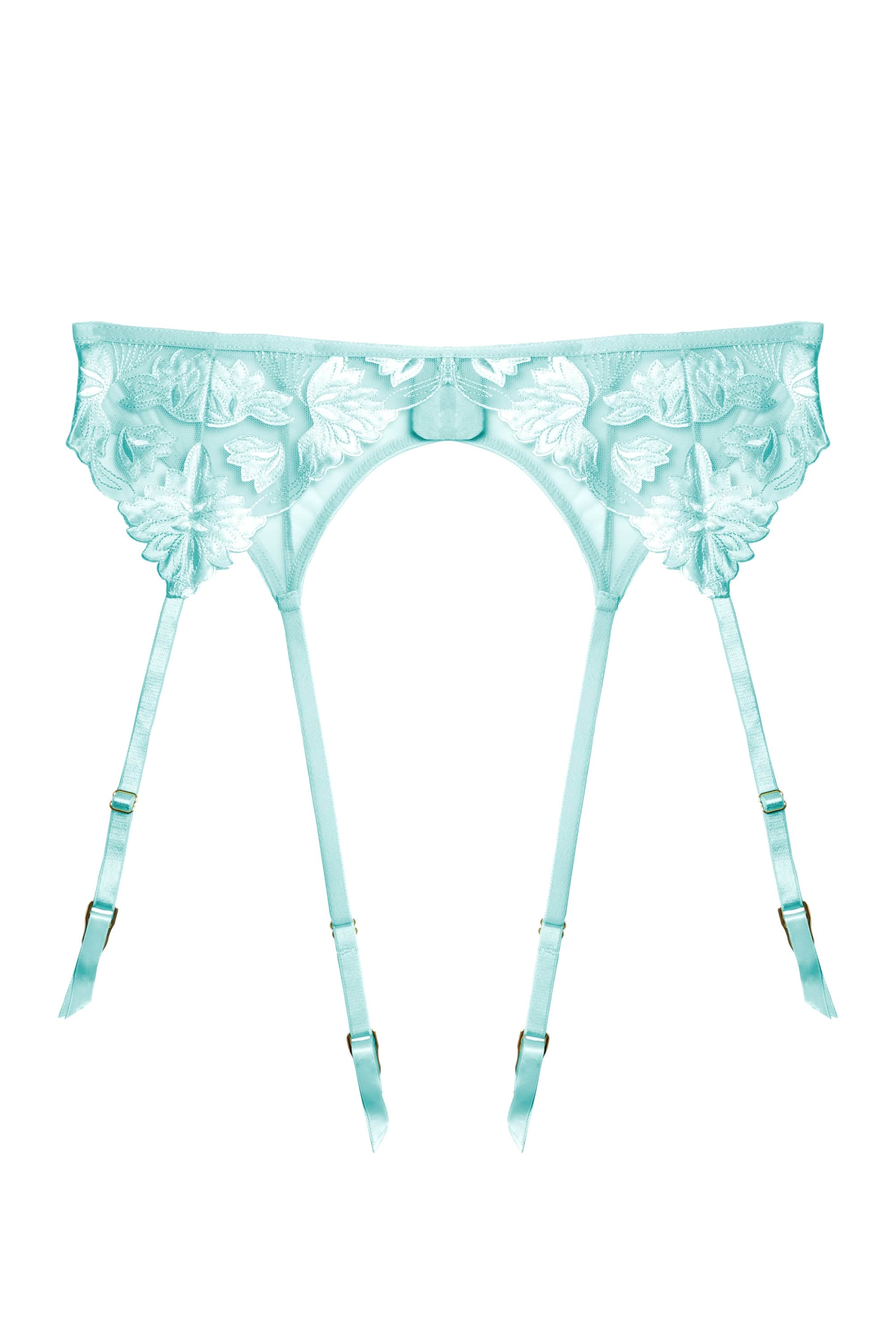 Harriet Blue Strappy Mesh with Ring Detail Suspender - Image 5