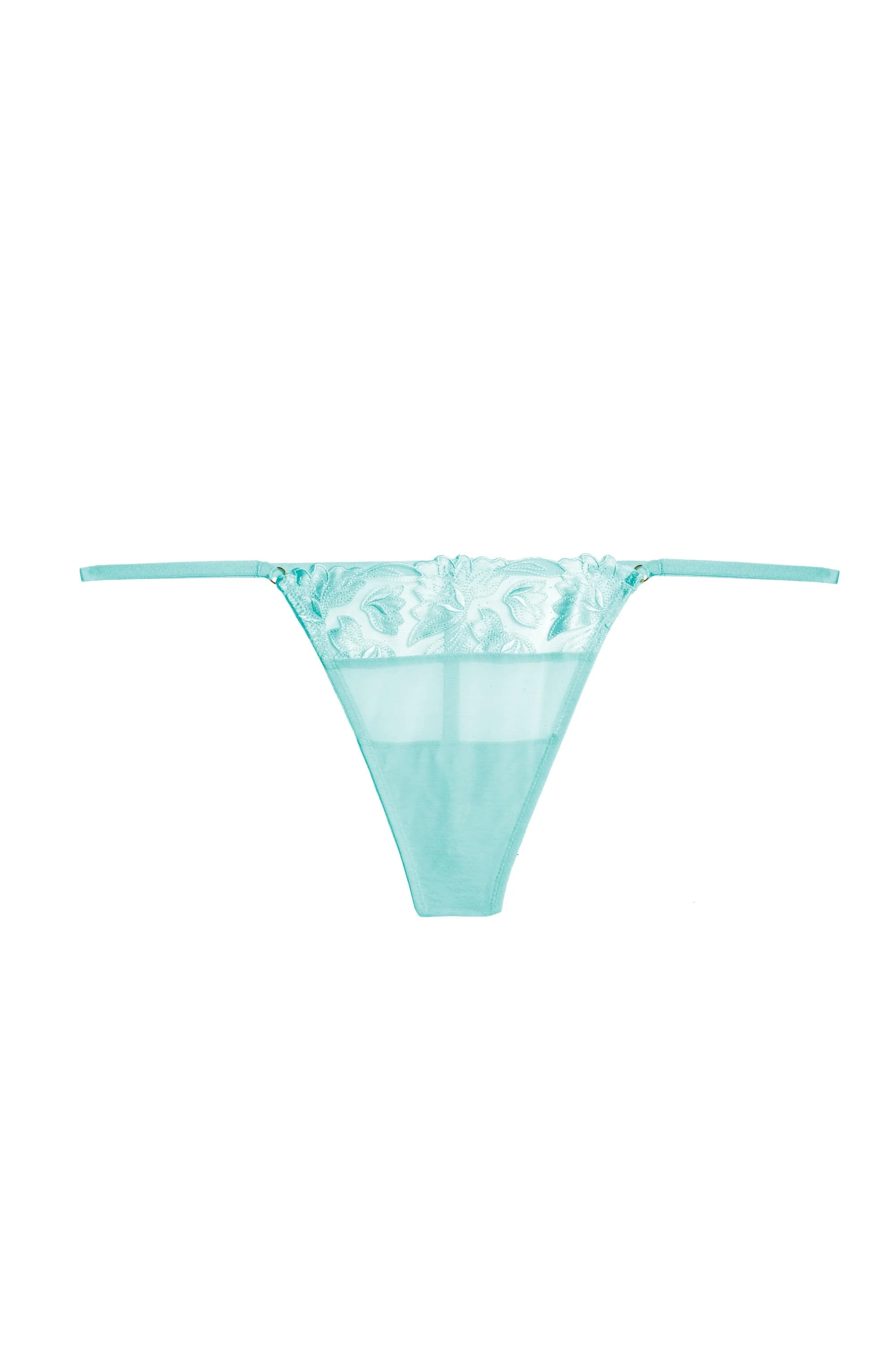 Harriet Blue Strappy Mesh with Ring Detail Thong - Image 4