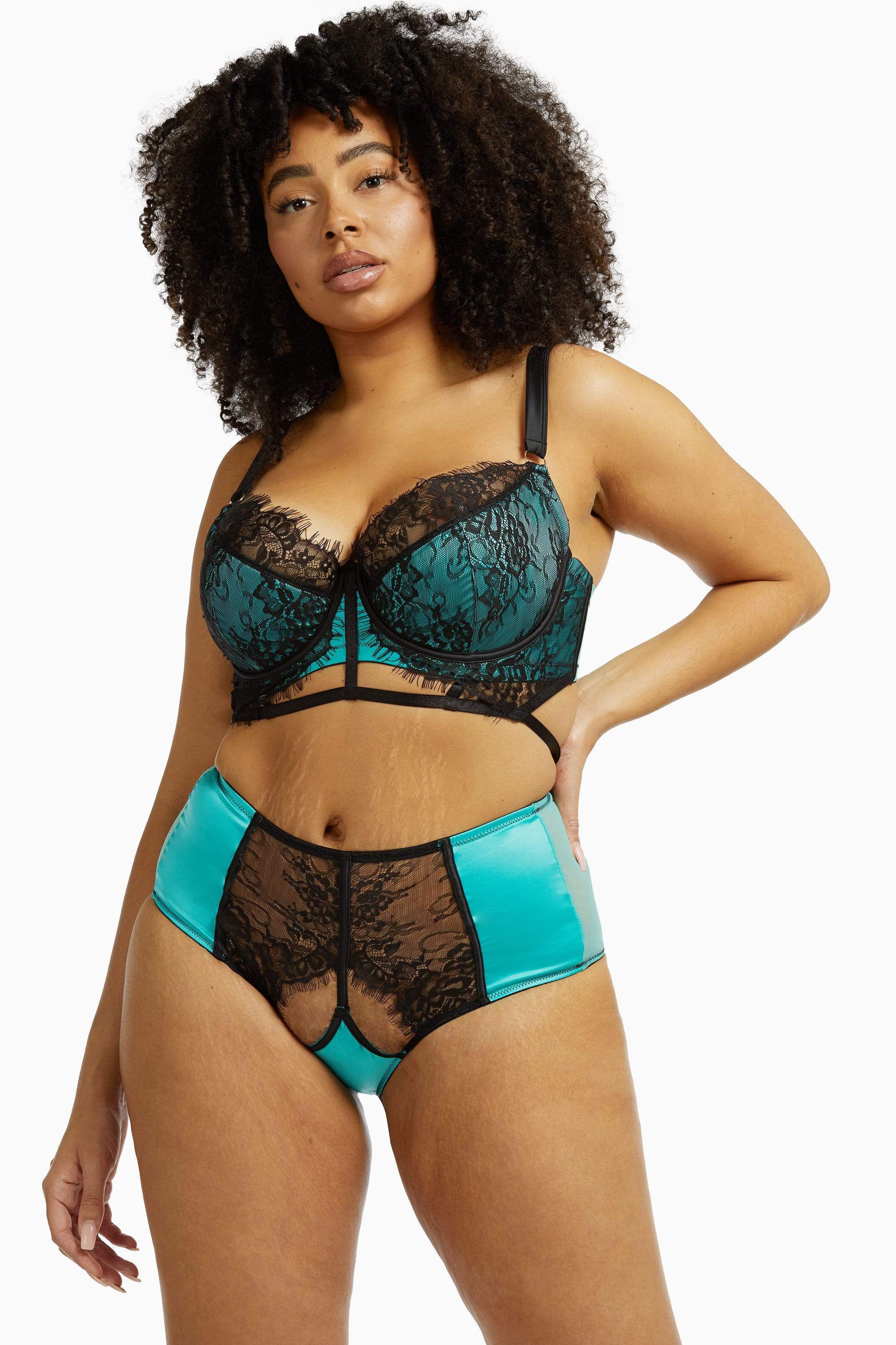 Henrietta Teal Lace Overlay Bra - Image 10