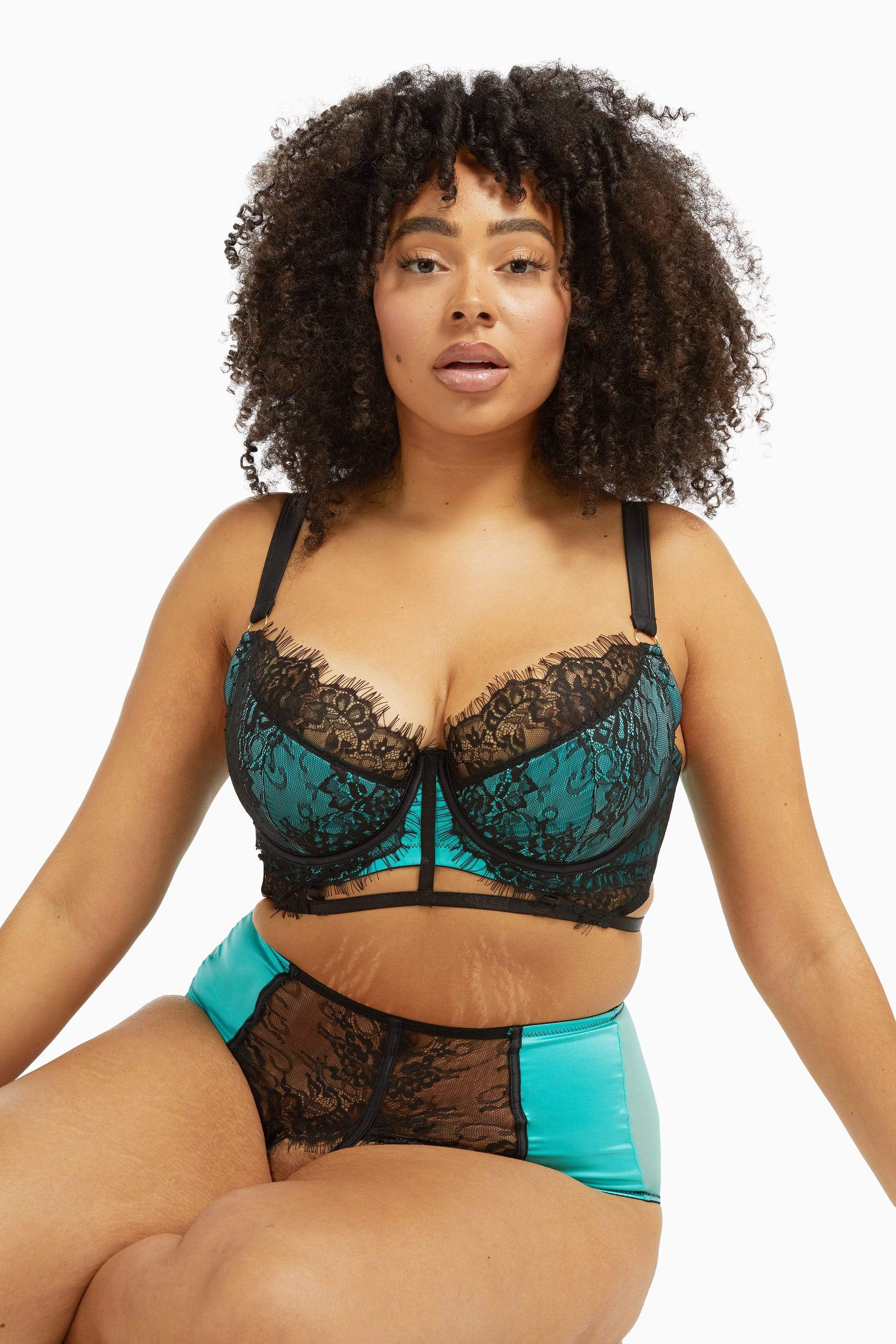 Henrietta Teal Lace Overlay Bra - Image 12