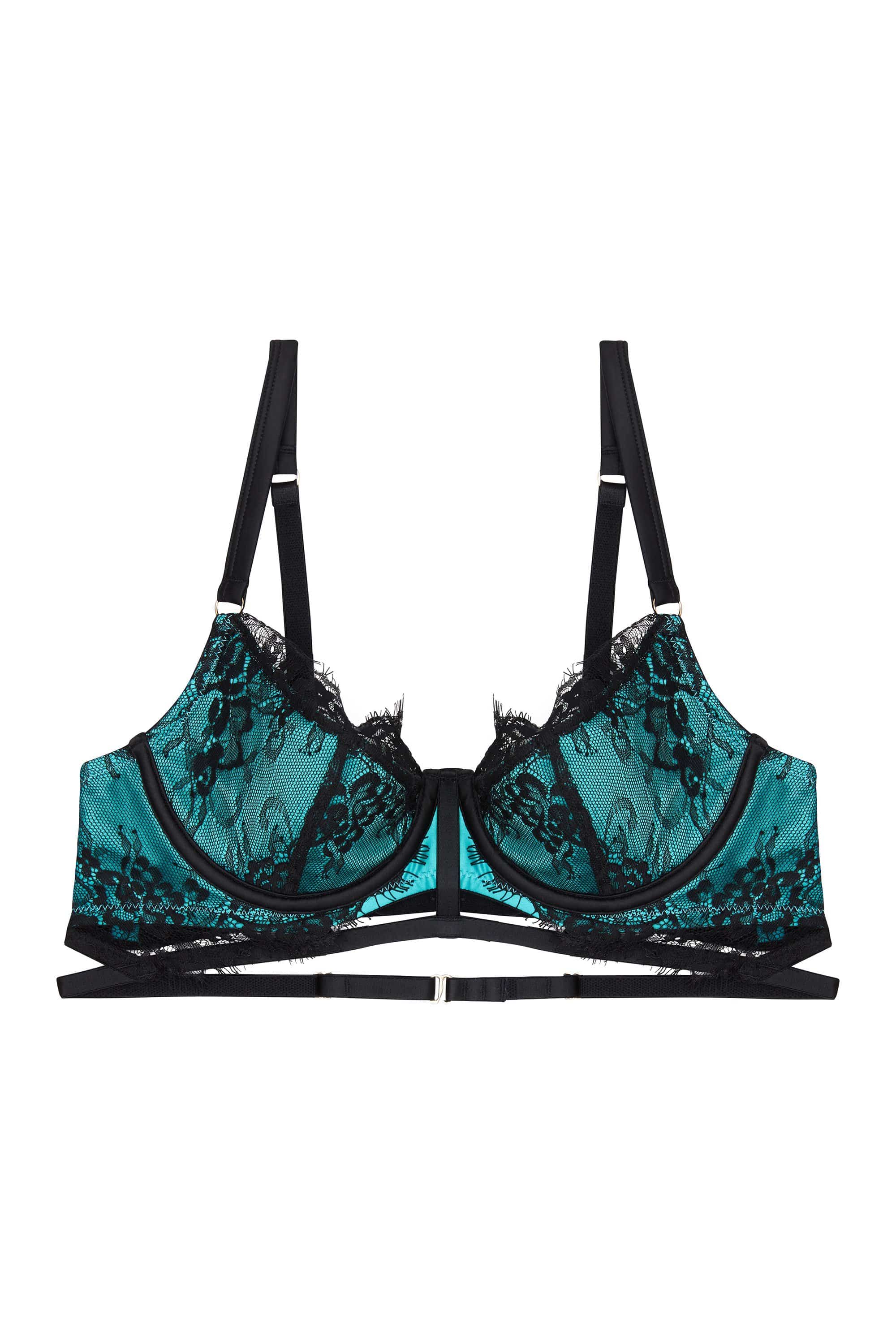 Henrietta Teal Lace Overlay Bra - Image 7