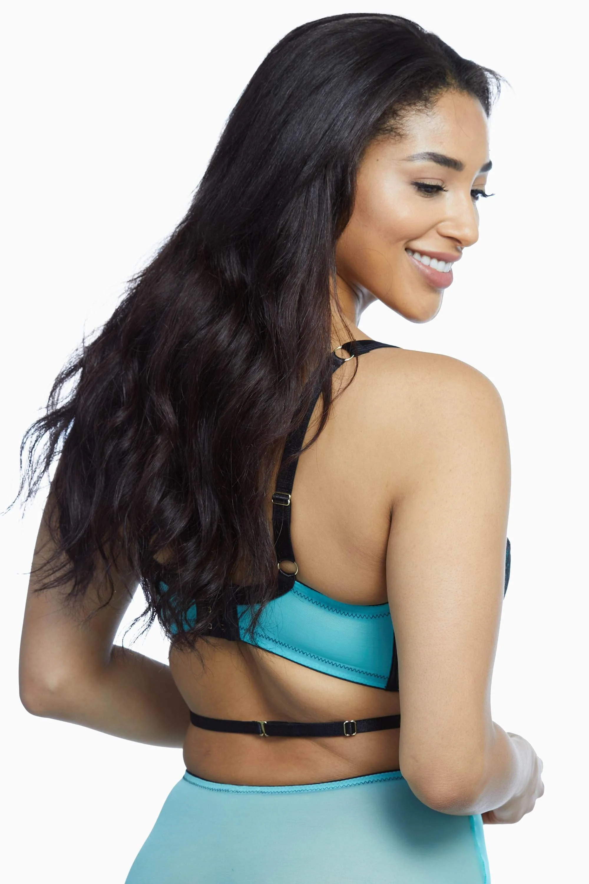 Henrietta Teal Lace Overlay Bra - Image 9
