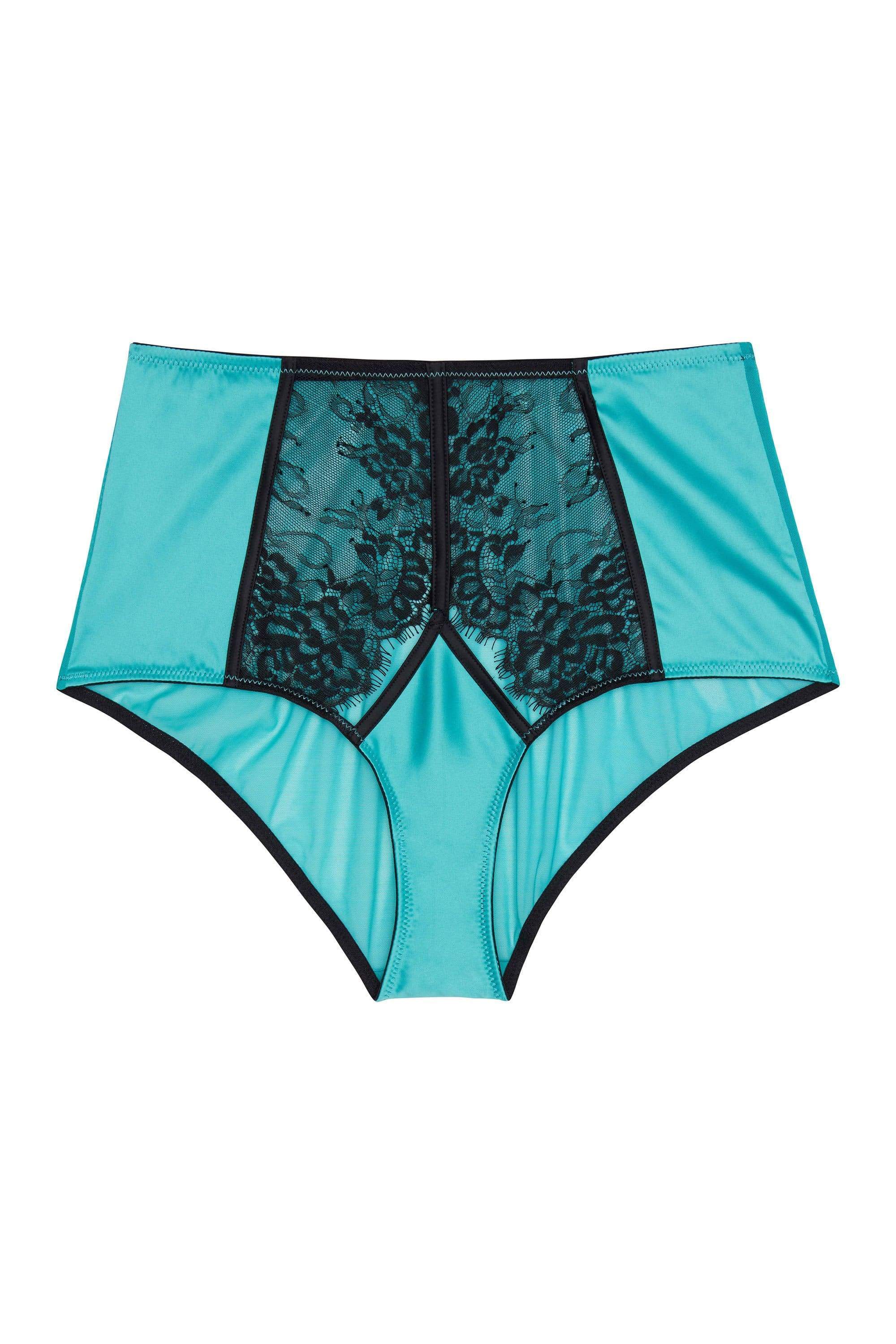 Henrietta Teal Lace Overlay High Waist Brief - Image 2