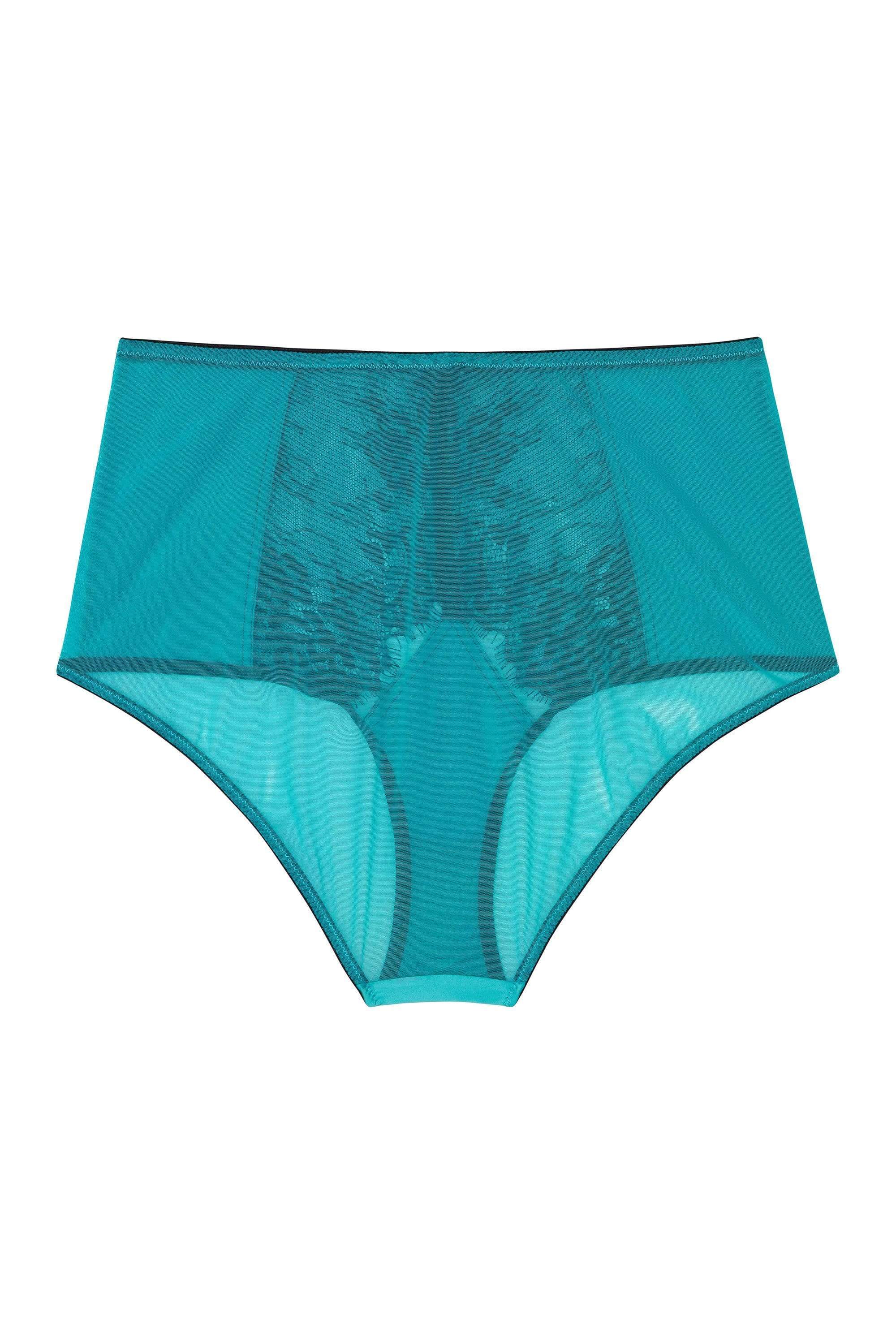 Henrietta Teal Lace Overlay High Waist Brief - Image 7