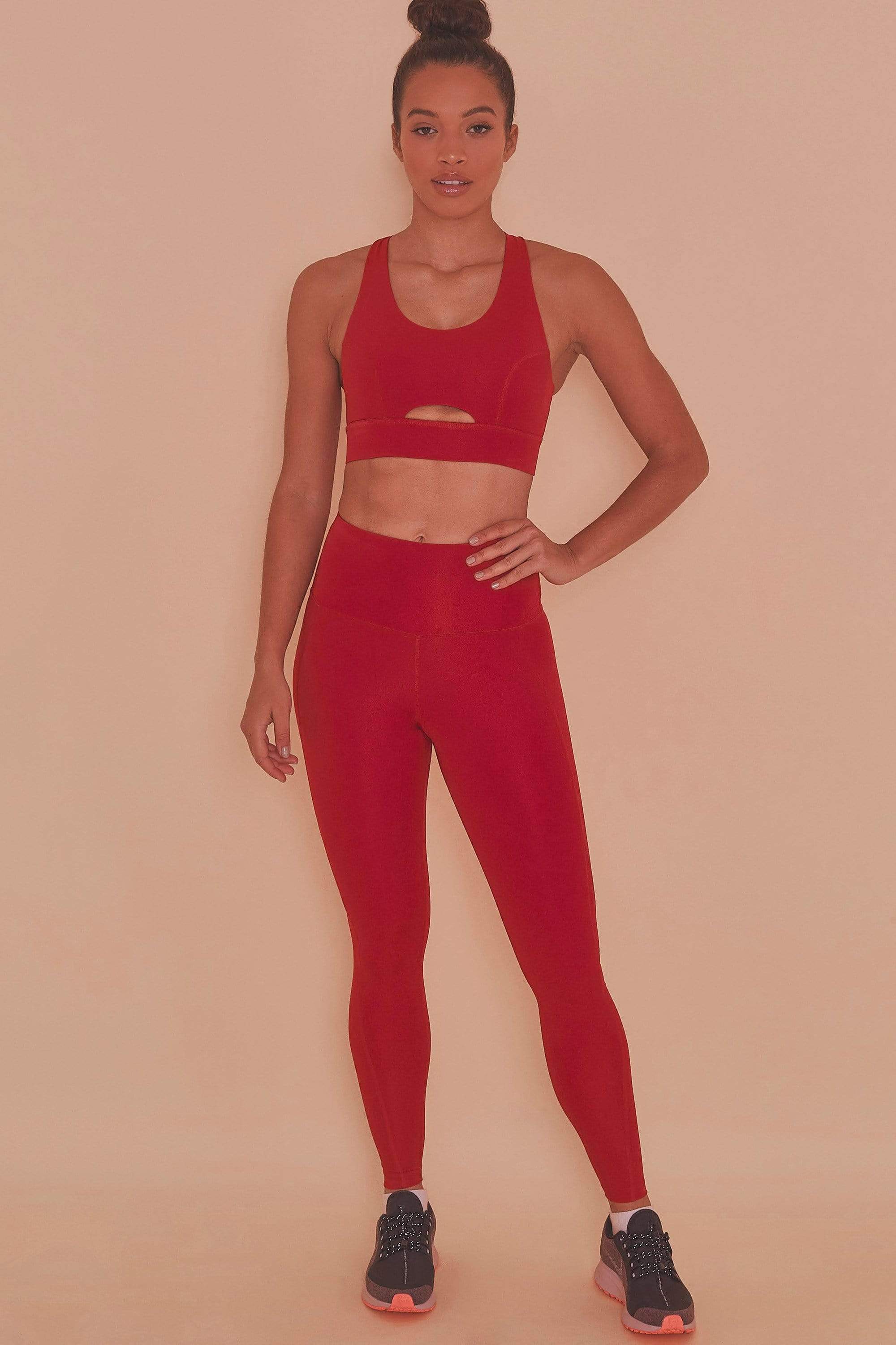 High Waist Leggings Red - Image 3
