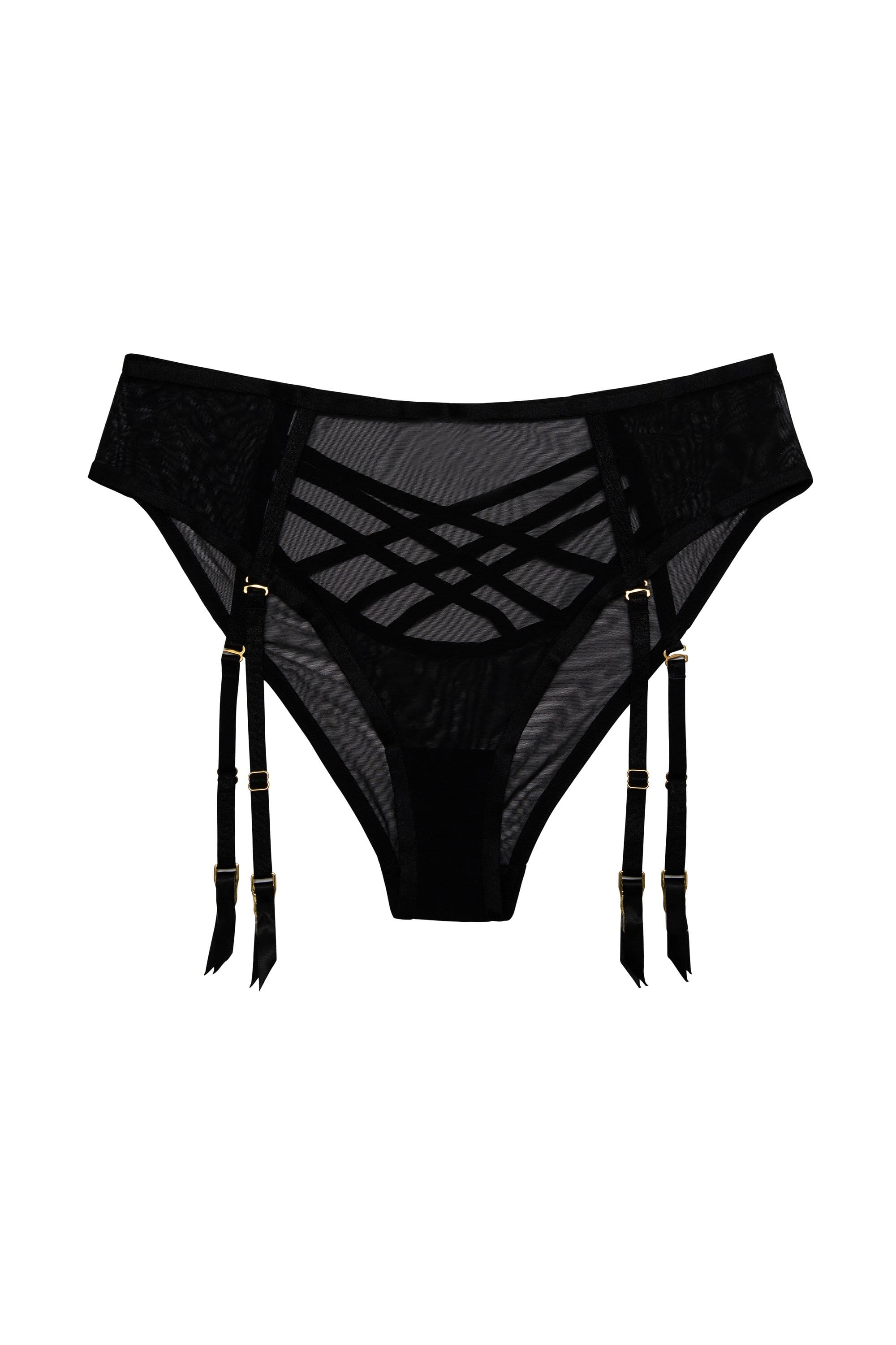 Hustler Arielle Mesh High Waist Black Brief - Image 4