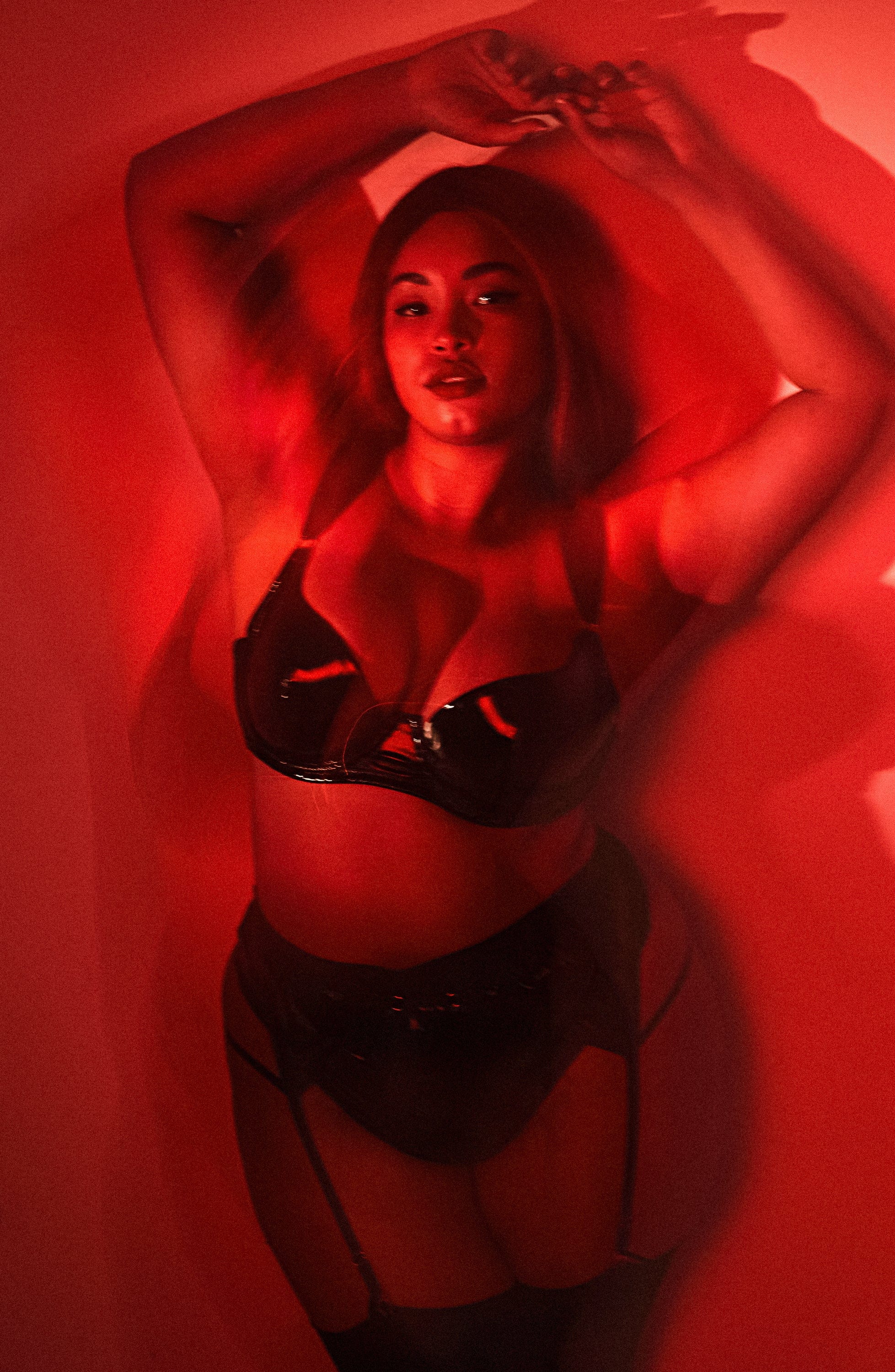 Maxine Black PVC High Waist Curve Brief - Image 5