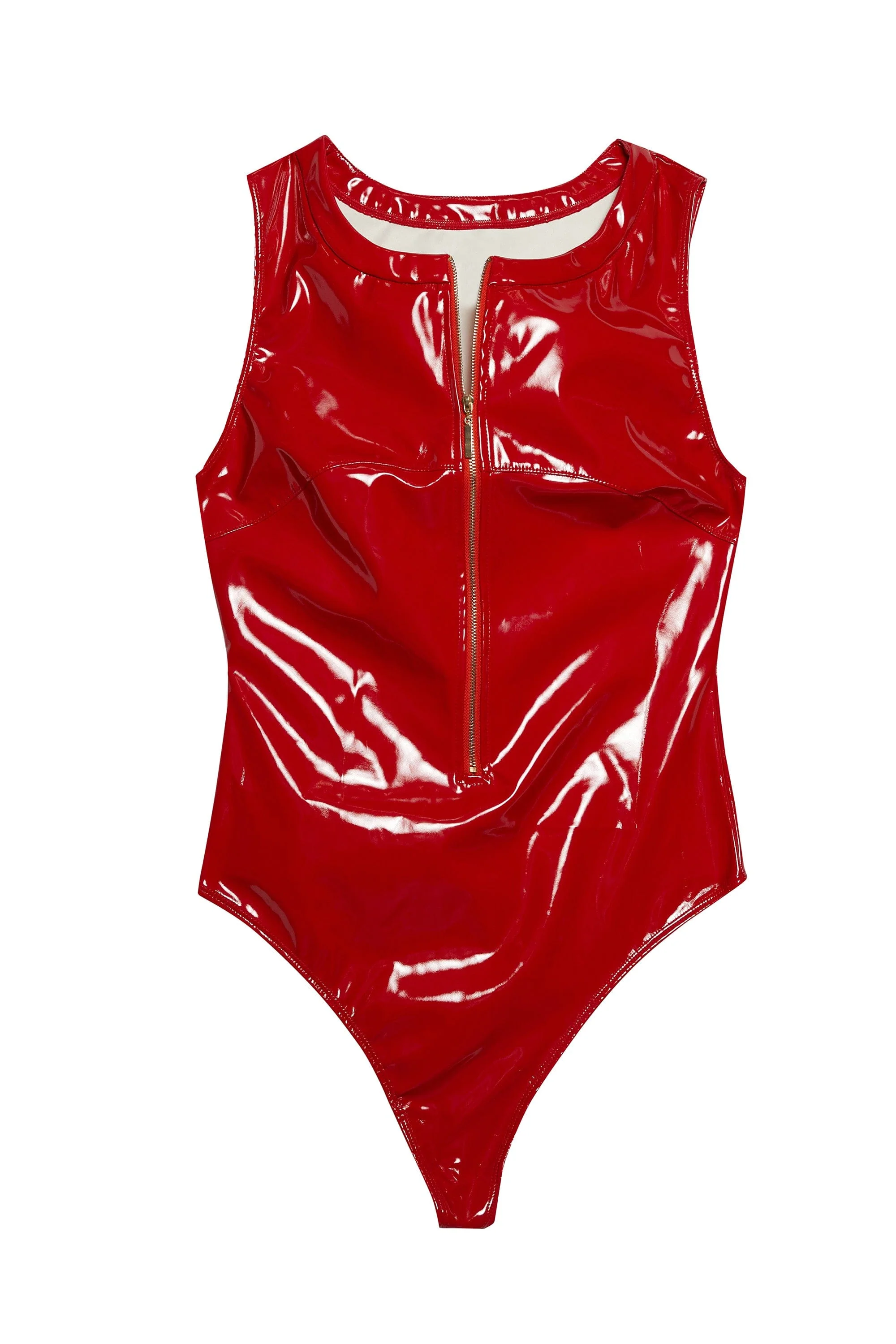 Maxine Red PVC Zip Front Body - Image 10