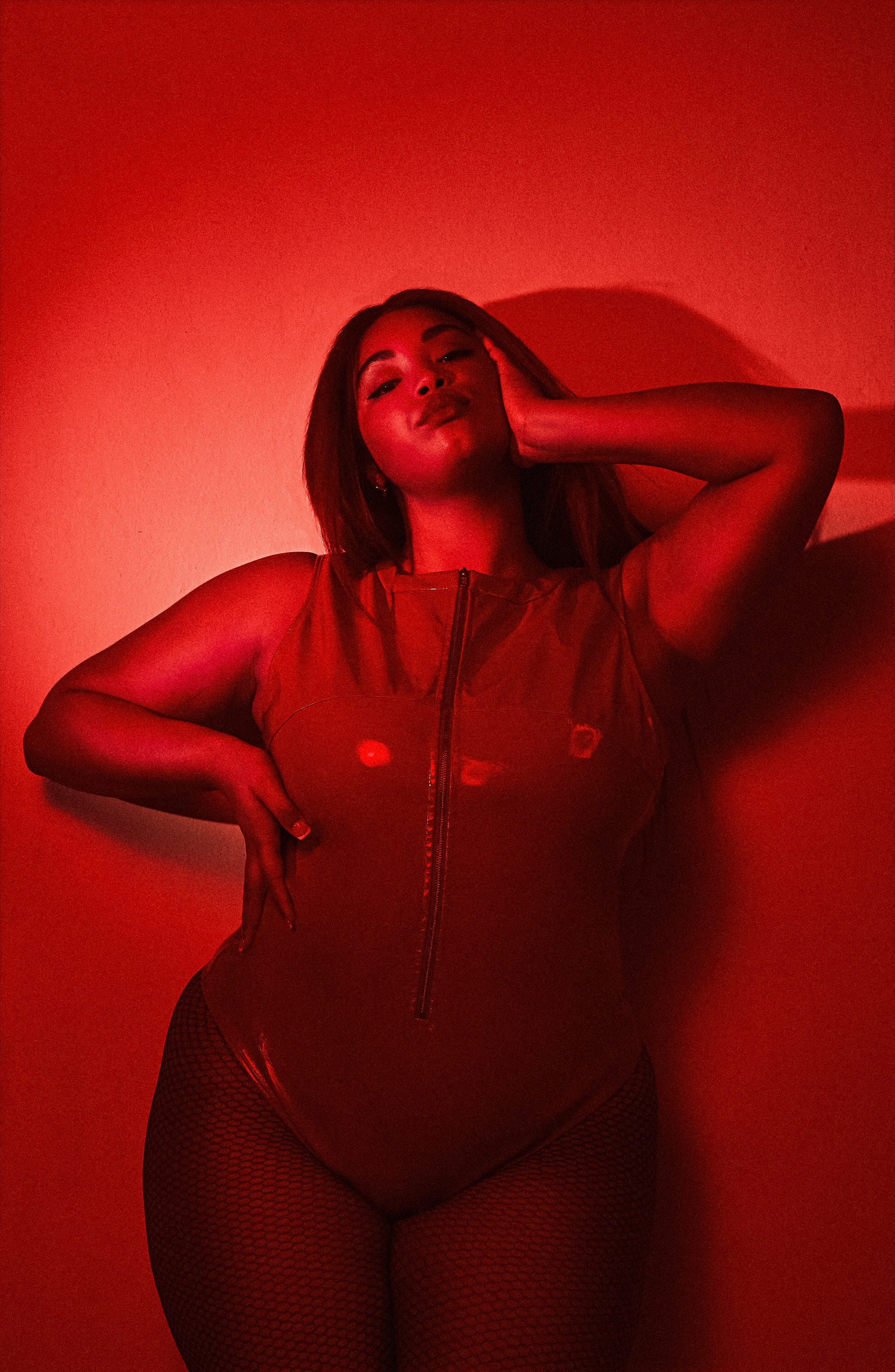 Maxine Red PVC Zip Front Body - Image 7